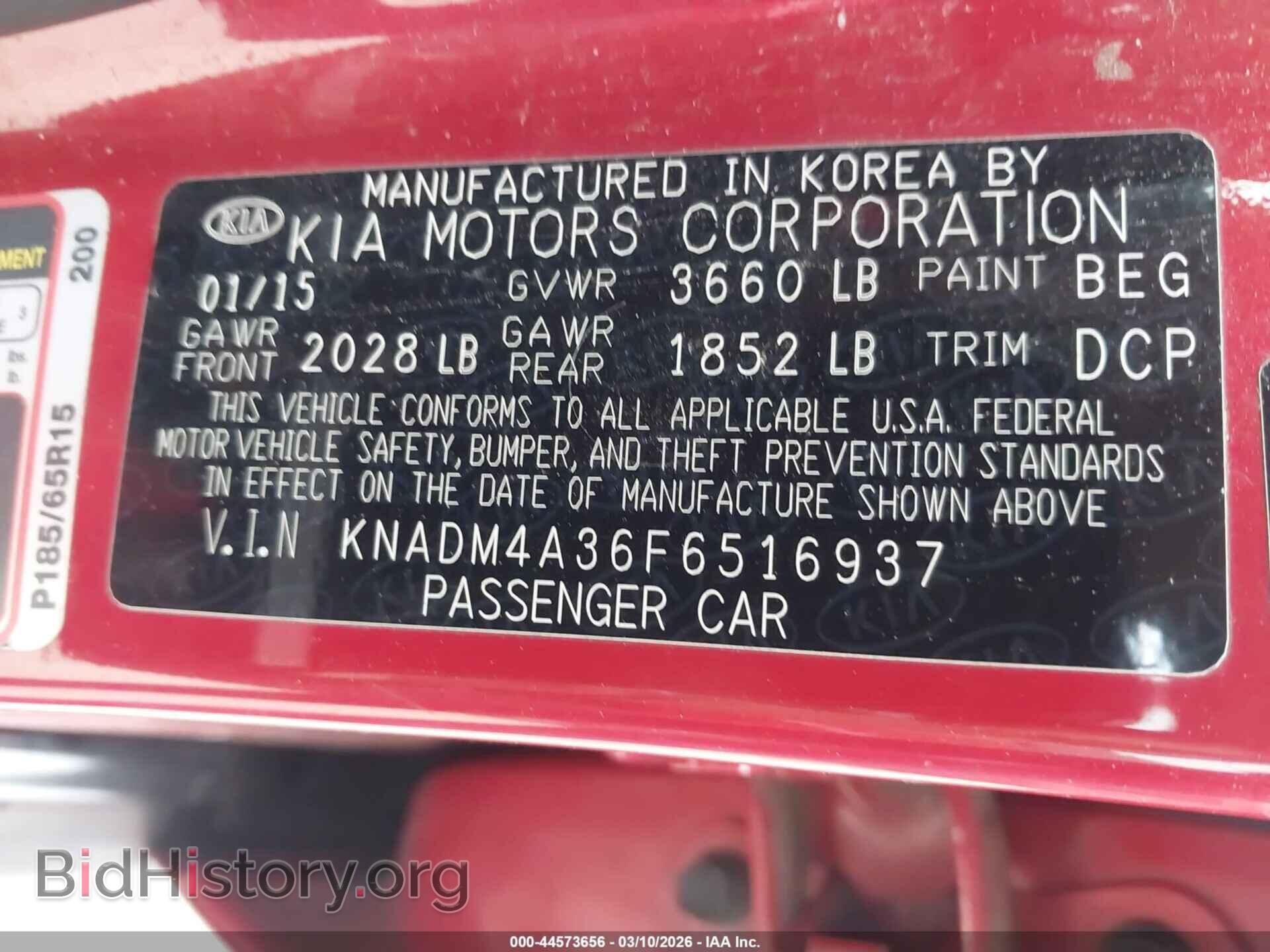 2015 KIA RIO - VIN: KNADM4A36F6516937 - Фото 9