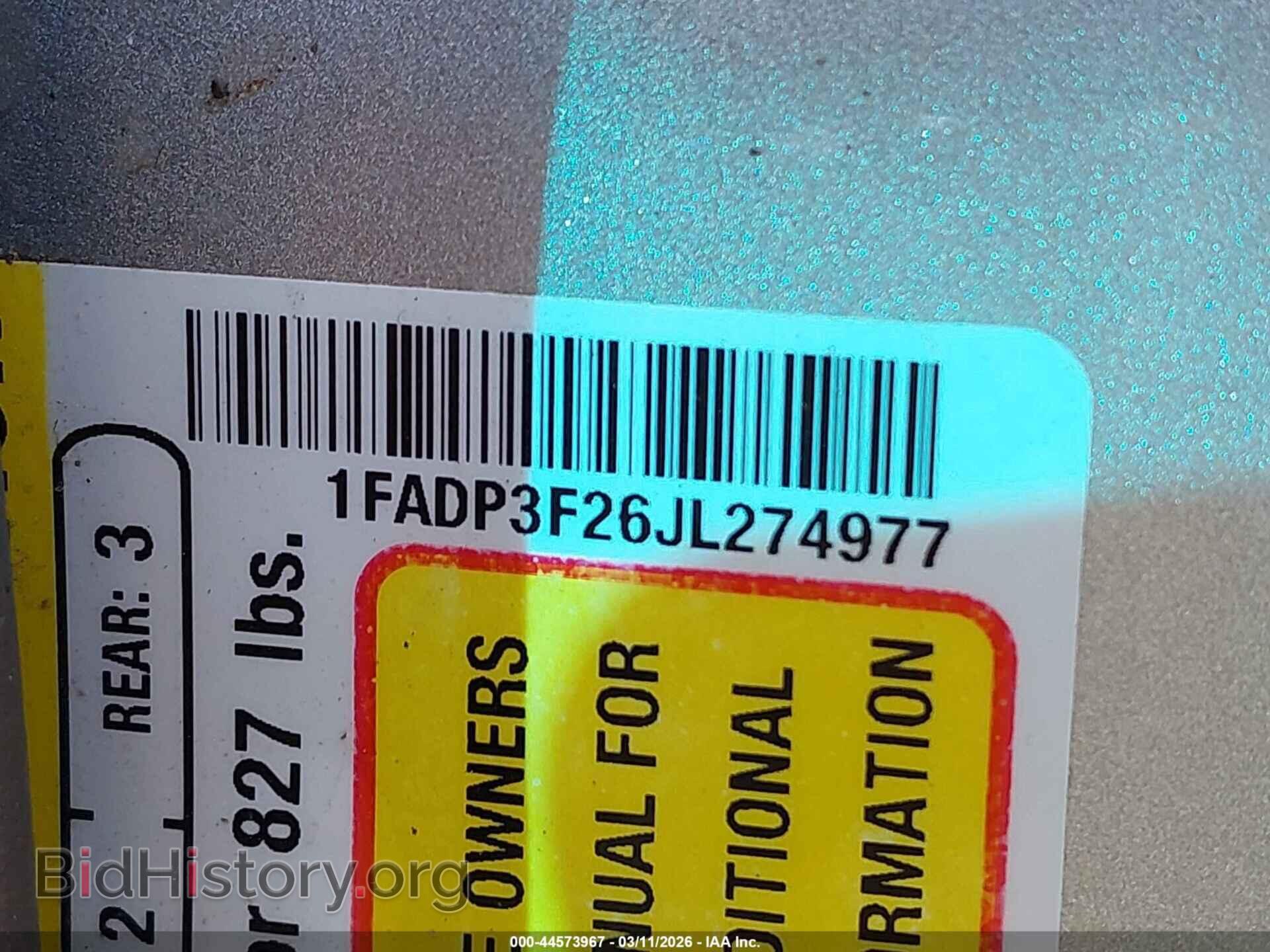 2018 FORD FOCUS - VIN: 1FADP3F26JL274977 - Фото 9