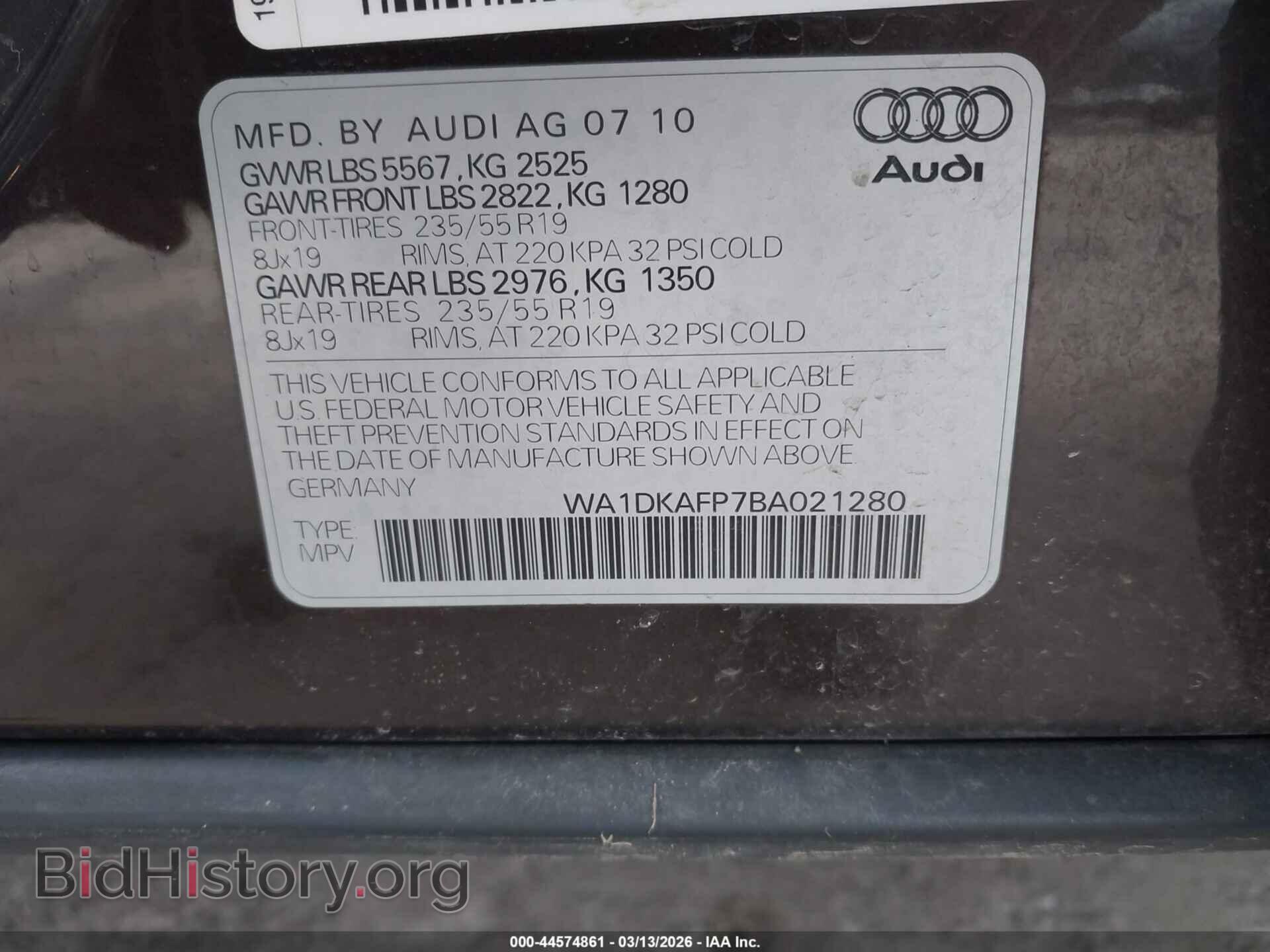 2011 AUDI Q5 - VIN: WA1DKAFP7BA021280 - Photo 9