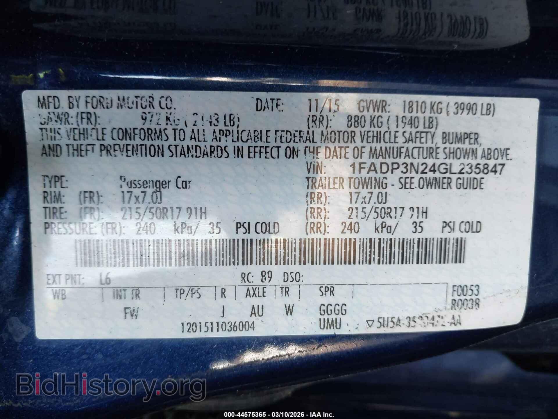 2016 FORD FOCUS - VIN: 1FADP3N24GL235847 - Фото 9