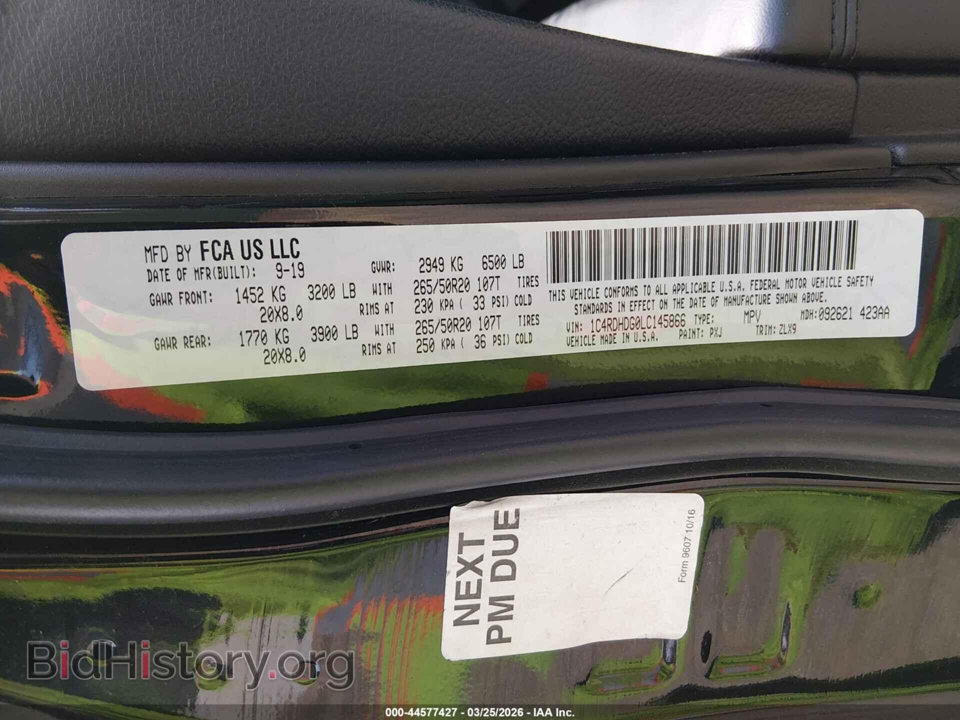 2020 DODGE DURANGO - VIN: 1C4RDHDG0LC145866 - Фото 9
