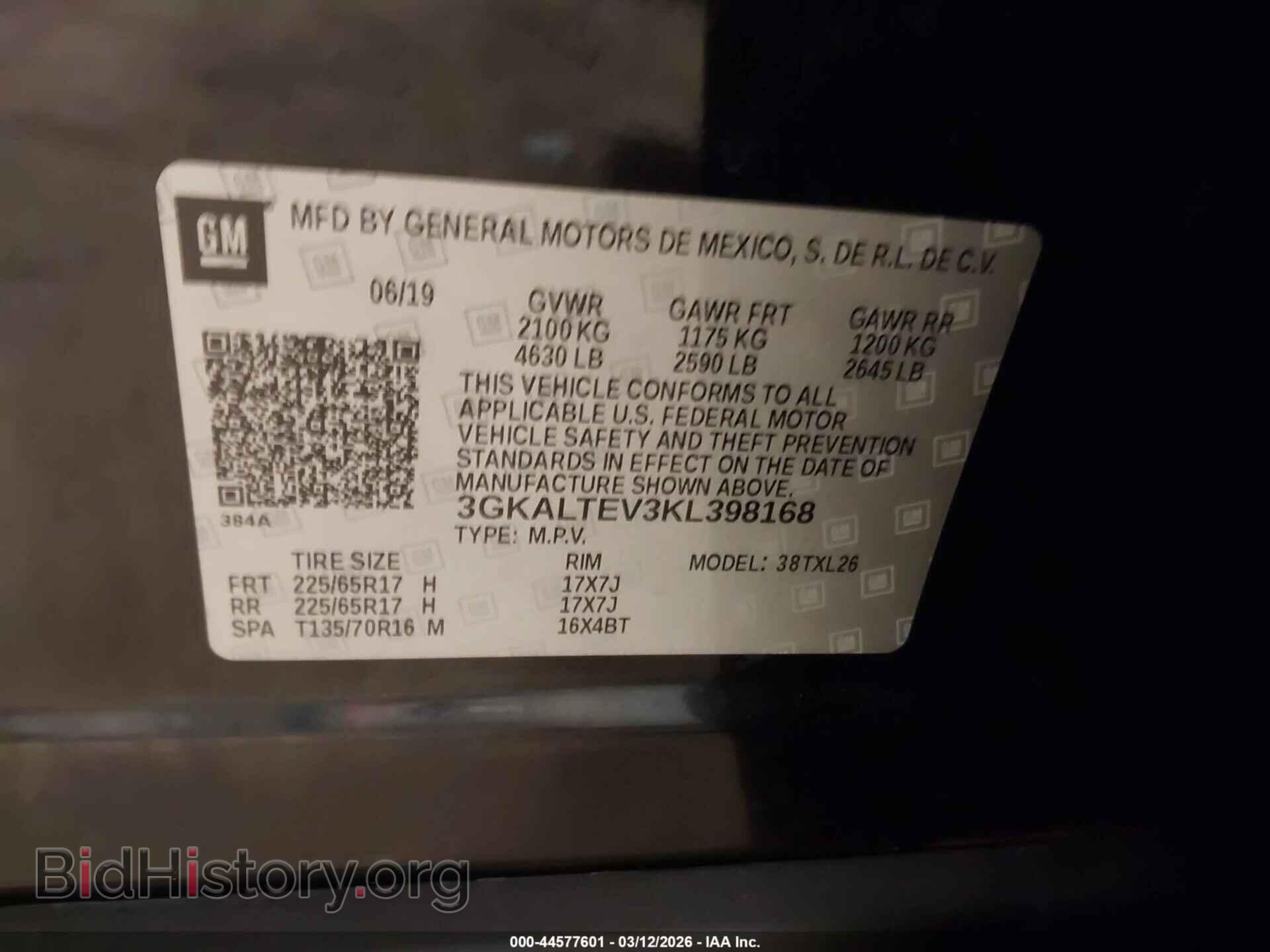 2019 GMC TERRAIN - VIN: 3GKALTEV3KL398168 - Photo 9