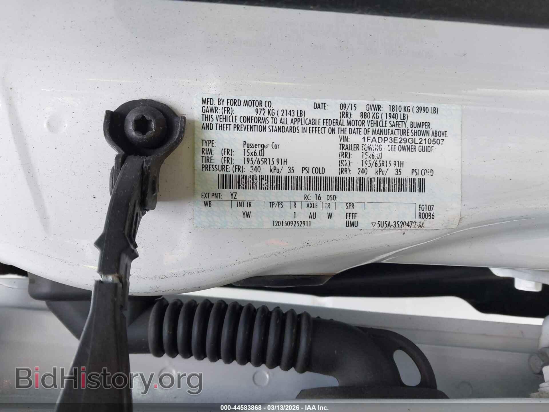 2016 FORD FOCUS - VIN: 1FADP3E29GL210507 - Фото 9