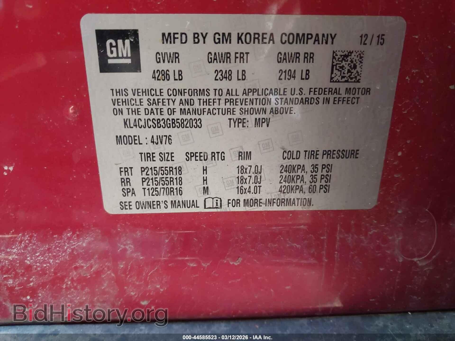 2016 BUICK ENCORE - VIN: KL4CJCSB3GB582033 - Photo 9