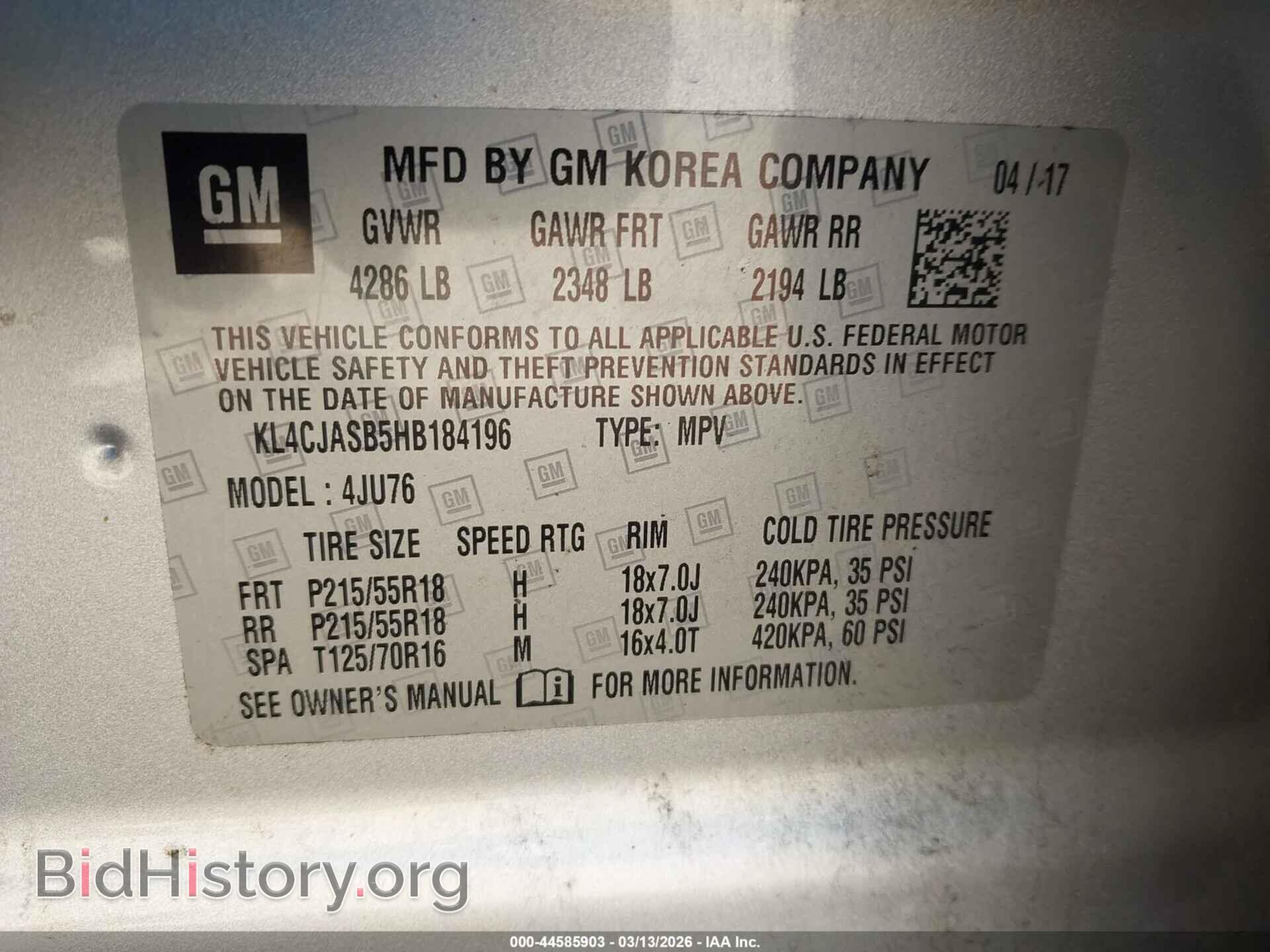2017 BUICK ENCORE - VIN: KL4CJASB5HB184196 - Фото 9