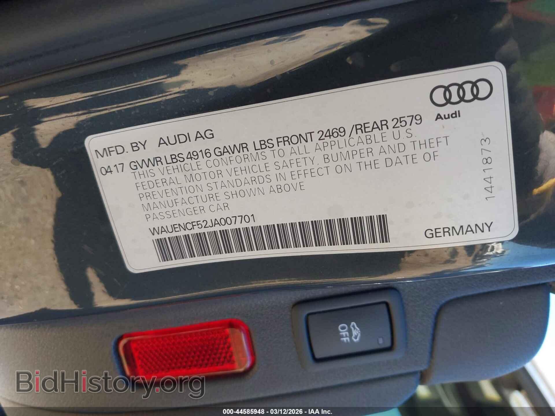 2018 AUDI A5 - VIN: WAUENCF52JA007701 - Фото 9