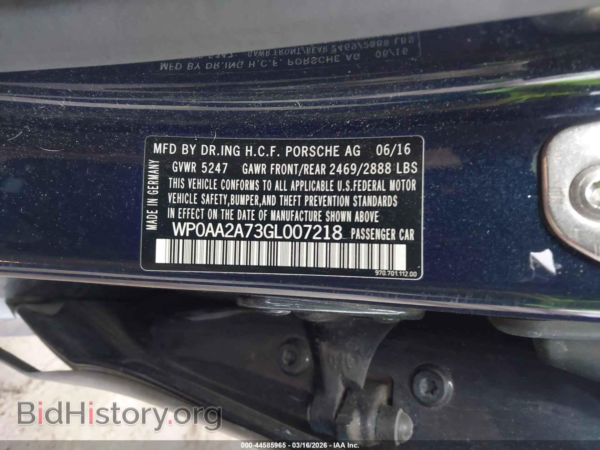 2016 PORSCHE PANAMERA - VIN: WP0AA2A73GL007218 - Фото 9
