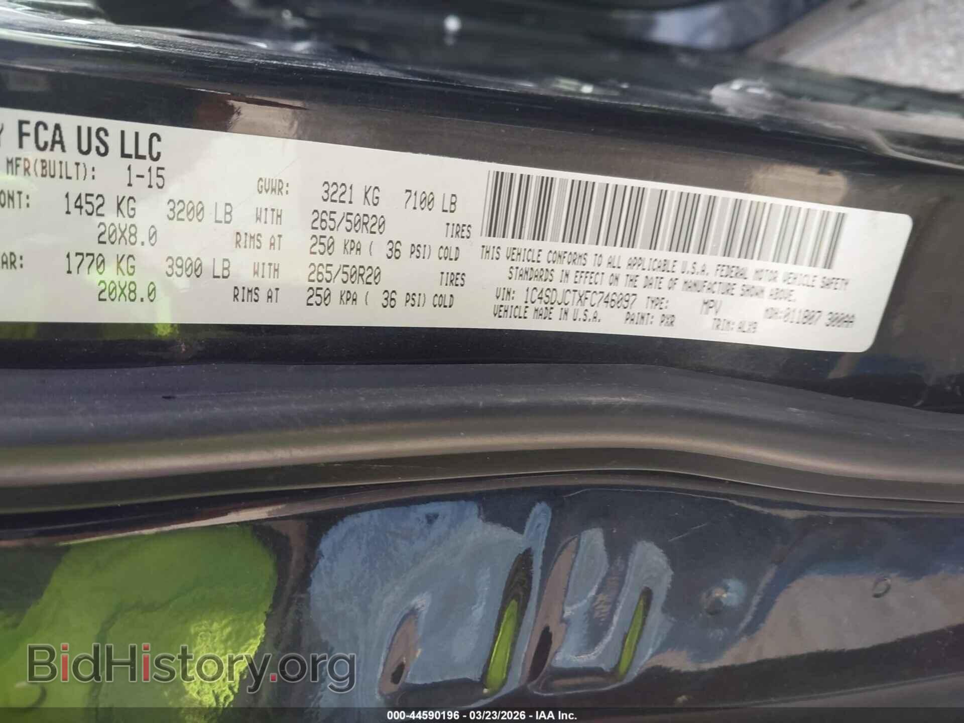 2015 DODGE DURANGO - VIN: 1C4SDJCTXFC746097 - Photo 9