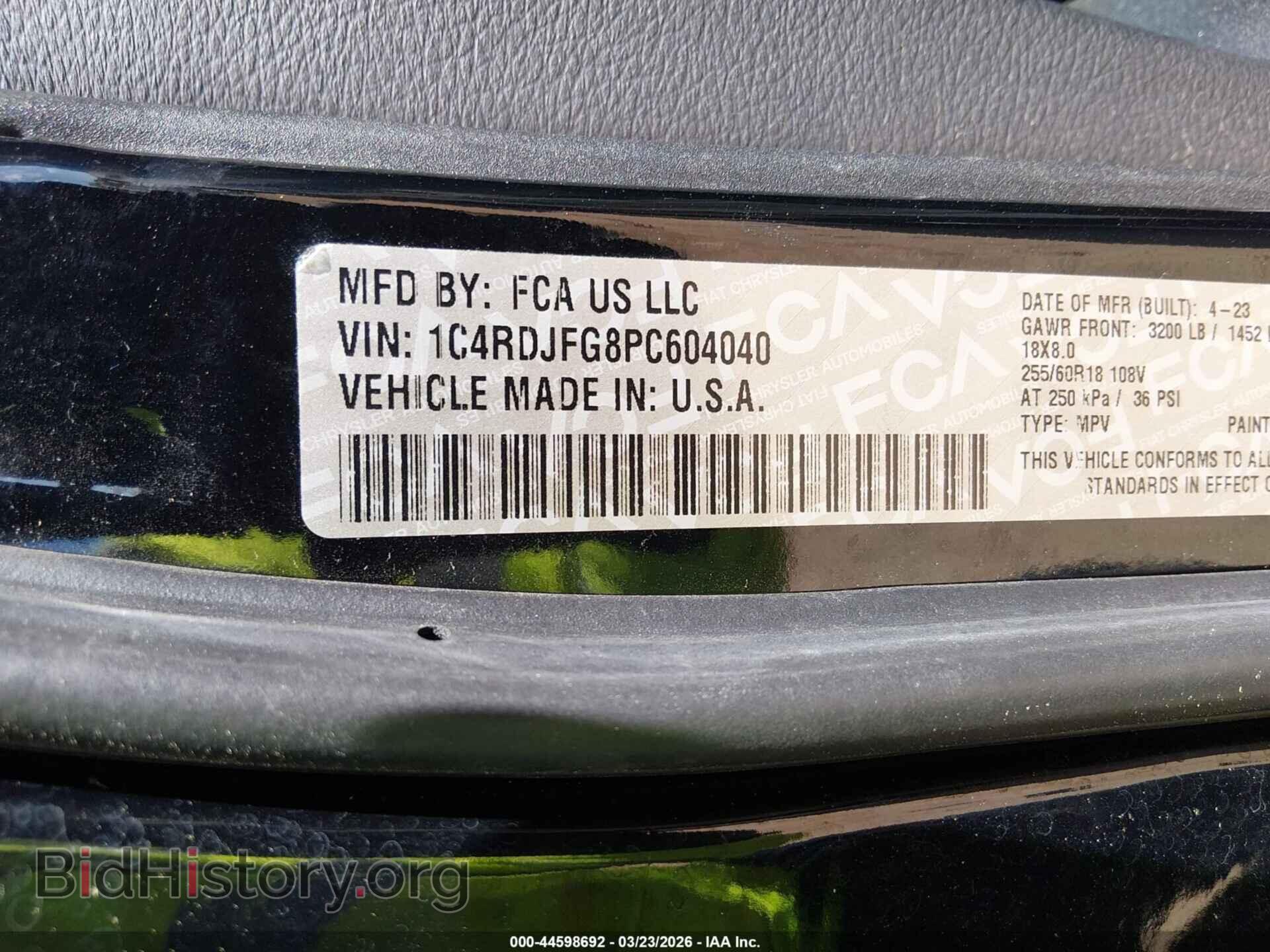 2023 DODGE DURANGO - VIN: 1C4RDJFG8PC604040 - Фото 9