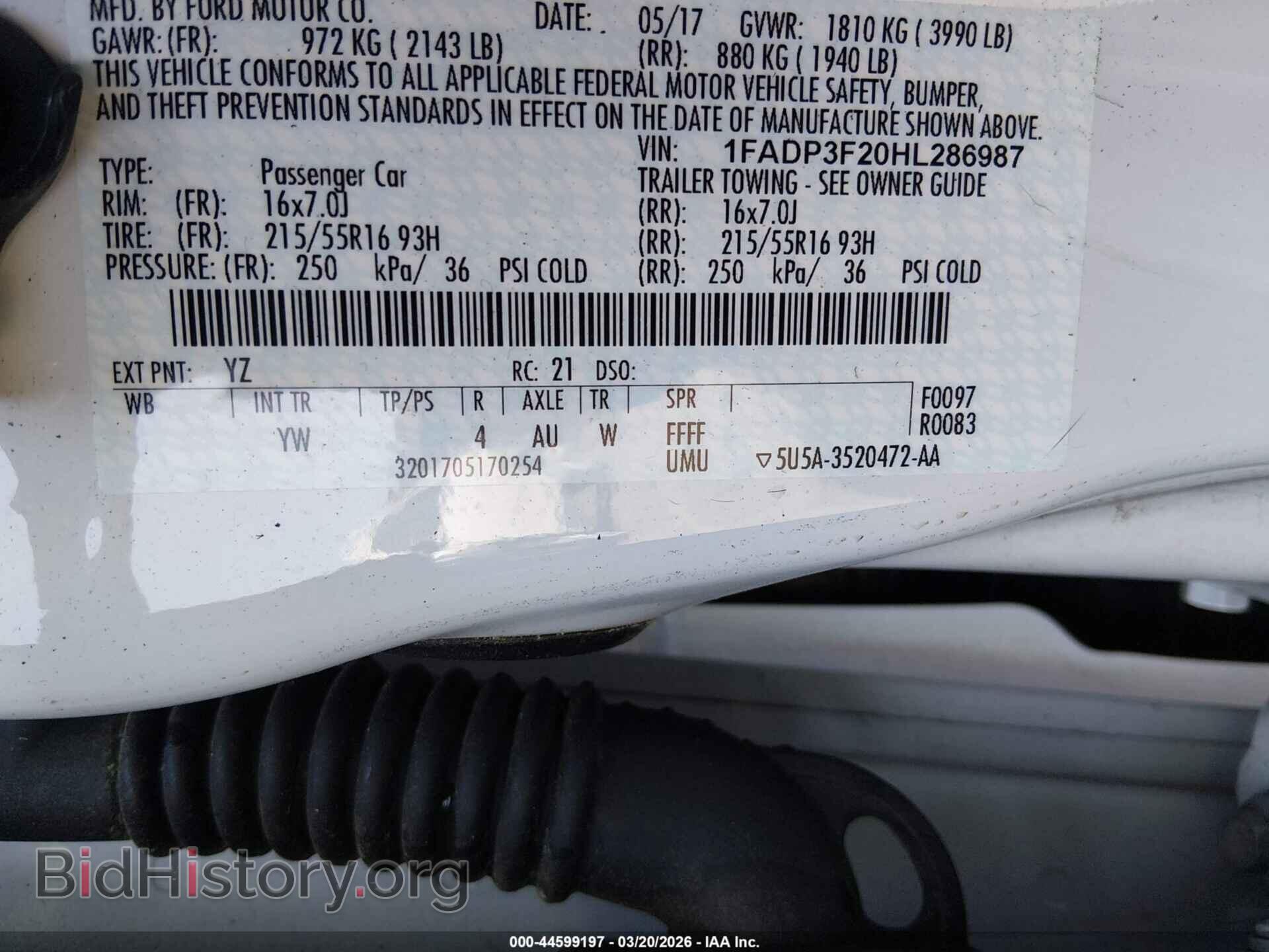 2017 FORD FOCUS - VIN: 1FADP3F20HL286987 - Photo 9