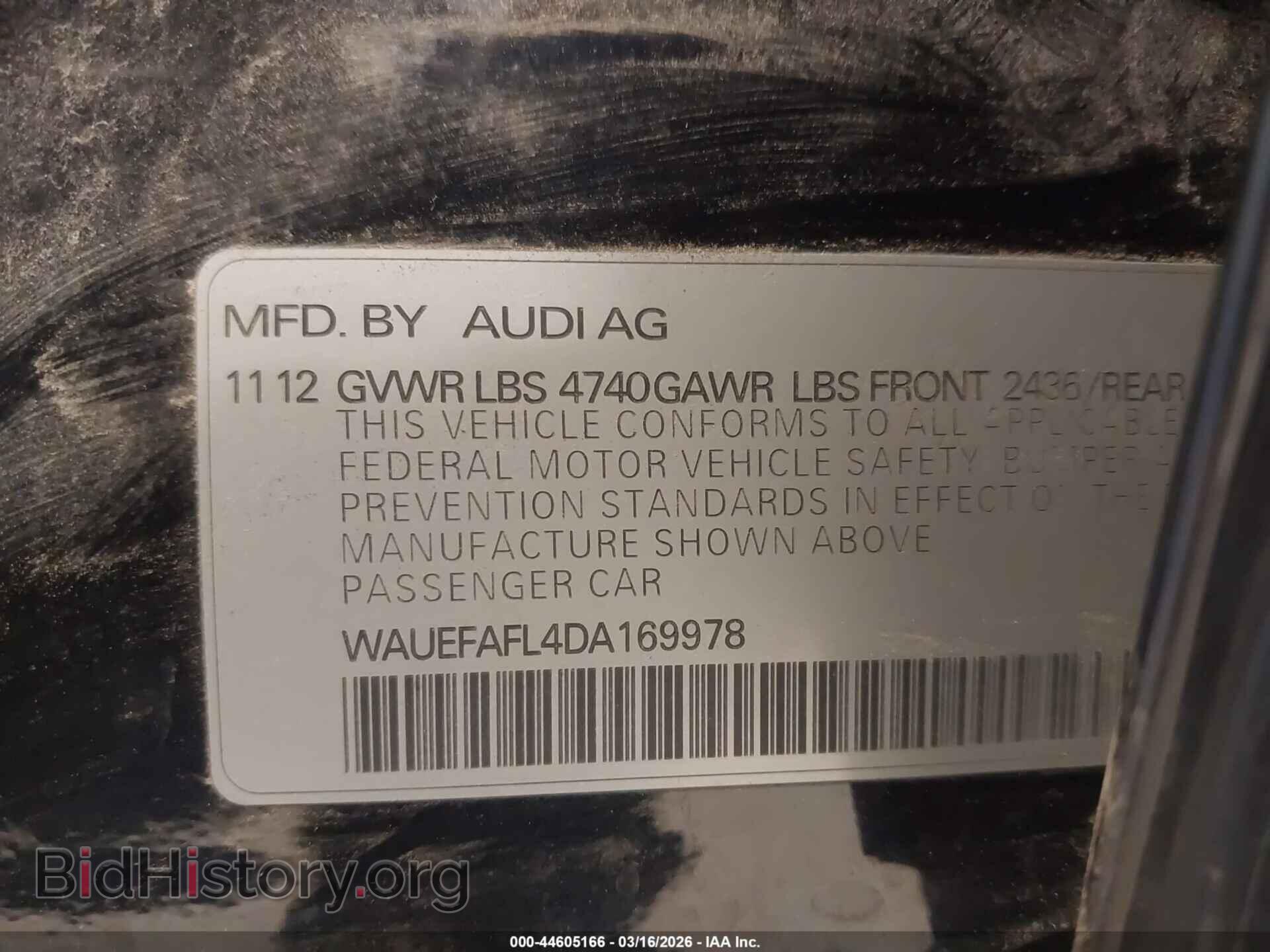 2013 AUDI A4 - VIN: WAUEFAFL4DA169978 - Фото 9
