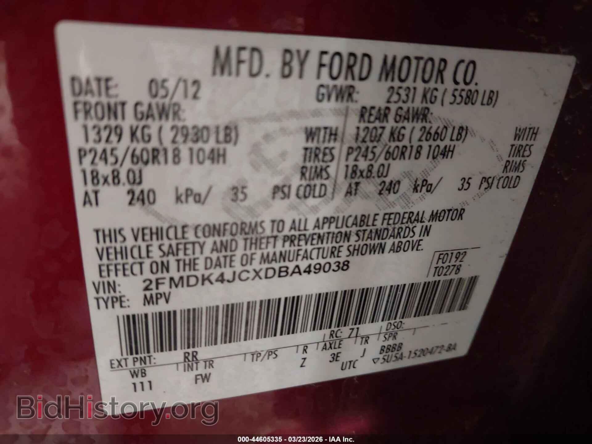 2013 FORD EDGE - VIN: 2FMDK4JCXDBA49038 - Photo 9