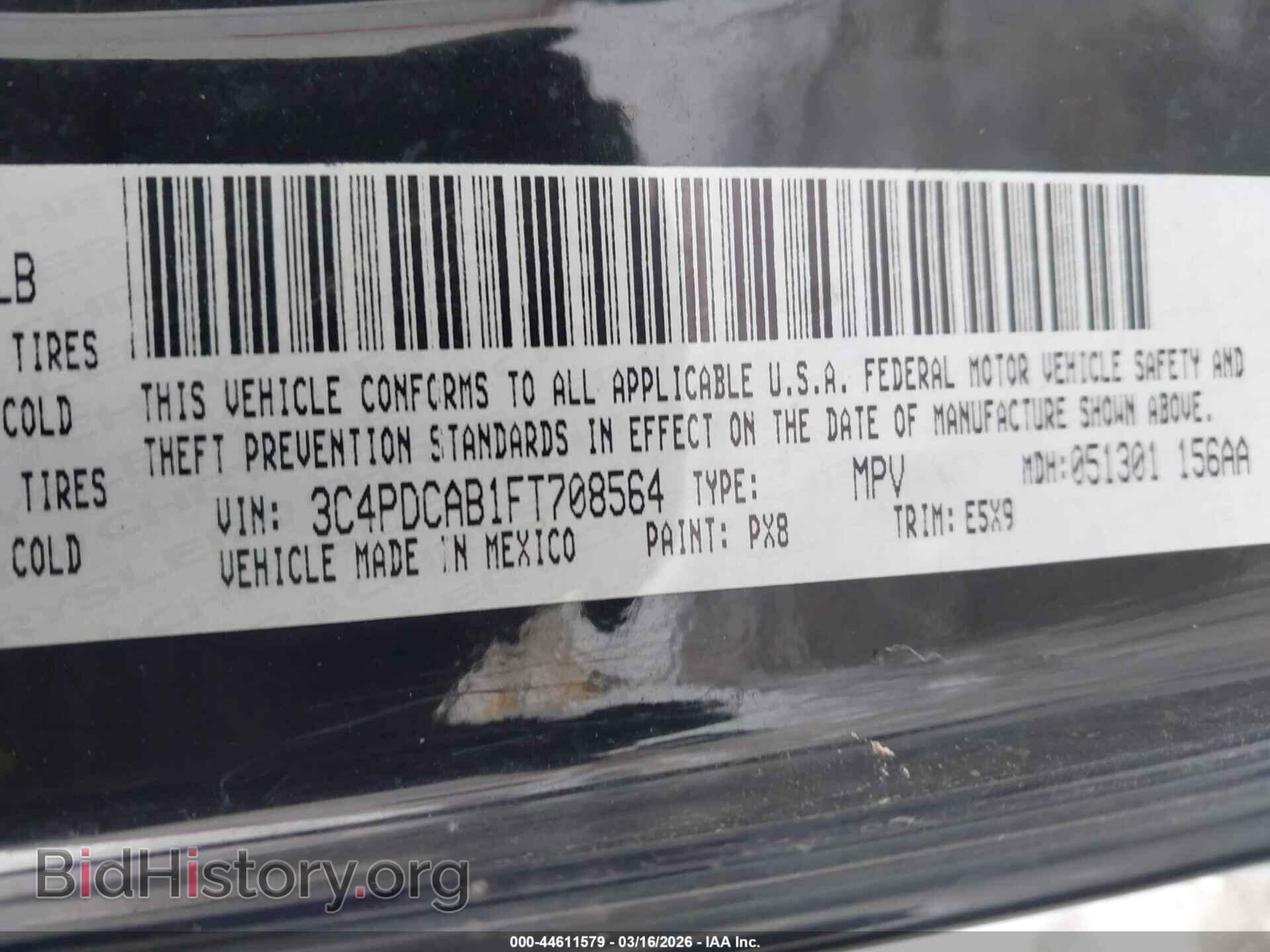 2015 DODGE JOURNEY - VIN: 3C4PDCAB1FT708564 - Фото 9