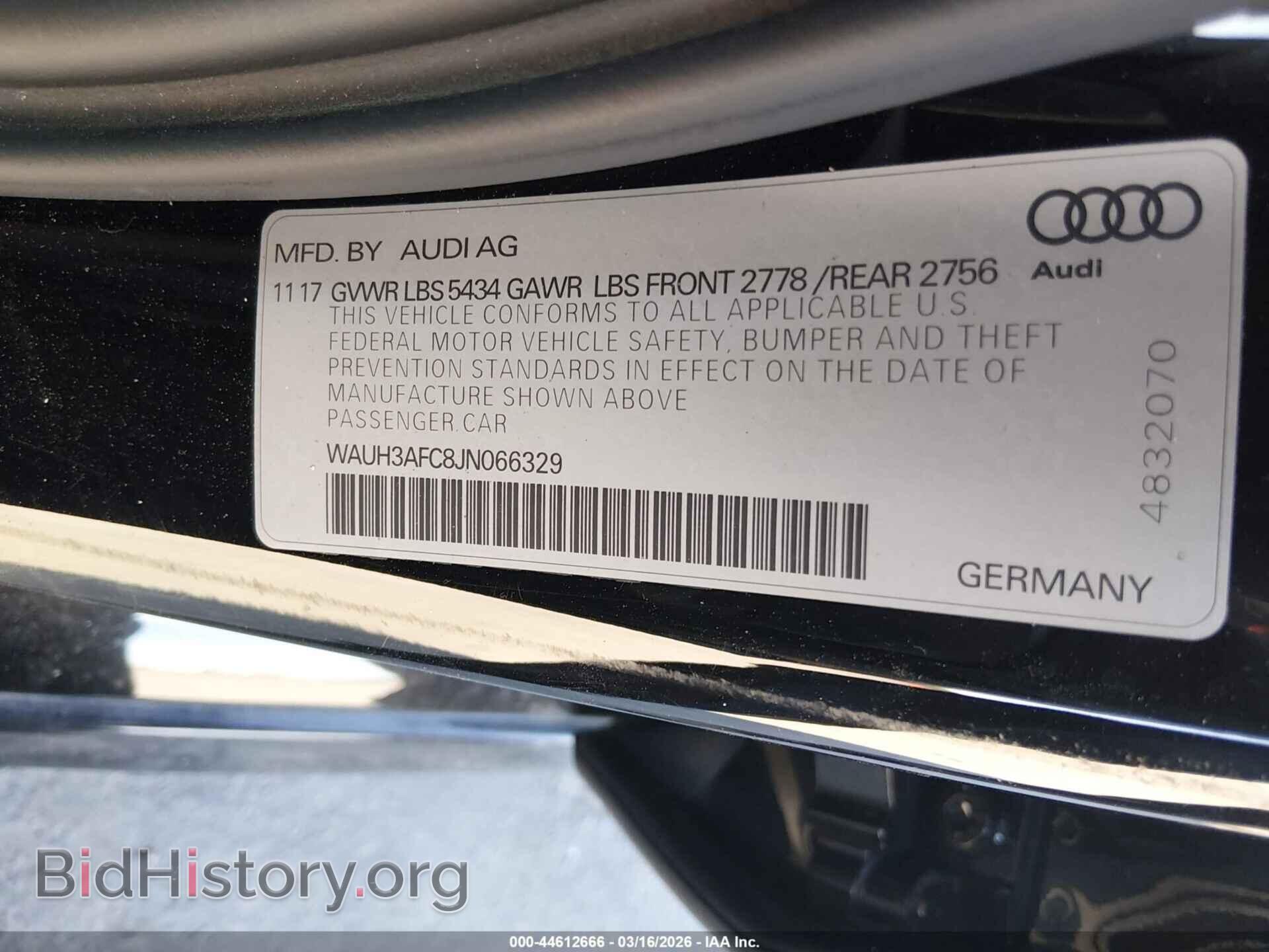 2018 AUDI A6 - VIN: WAUH3AFC8JN066329 - Фото 9