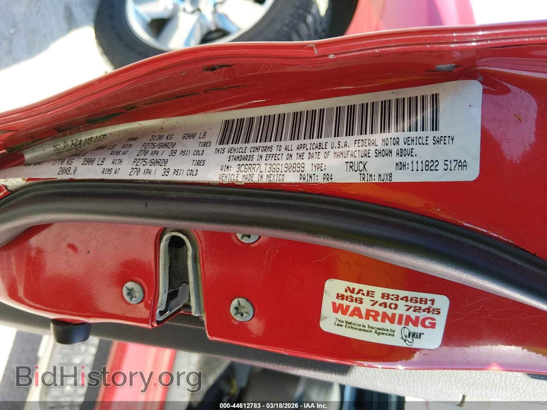 2016 RAM 1500 - VIN: 3C6RR7LT3GG190899 - Фото 9