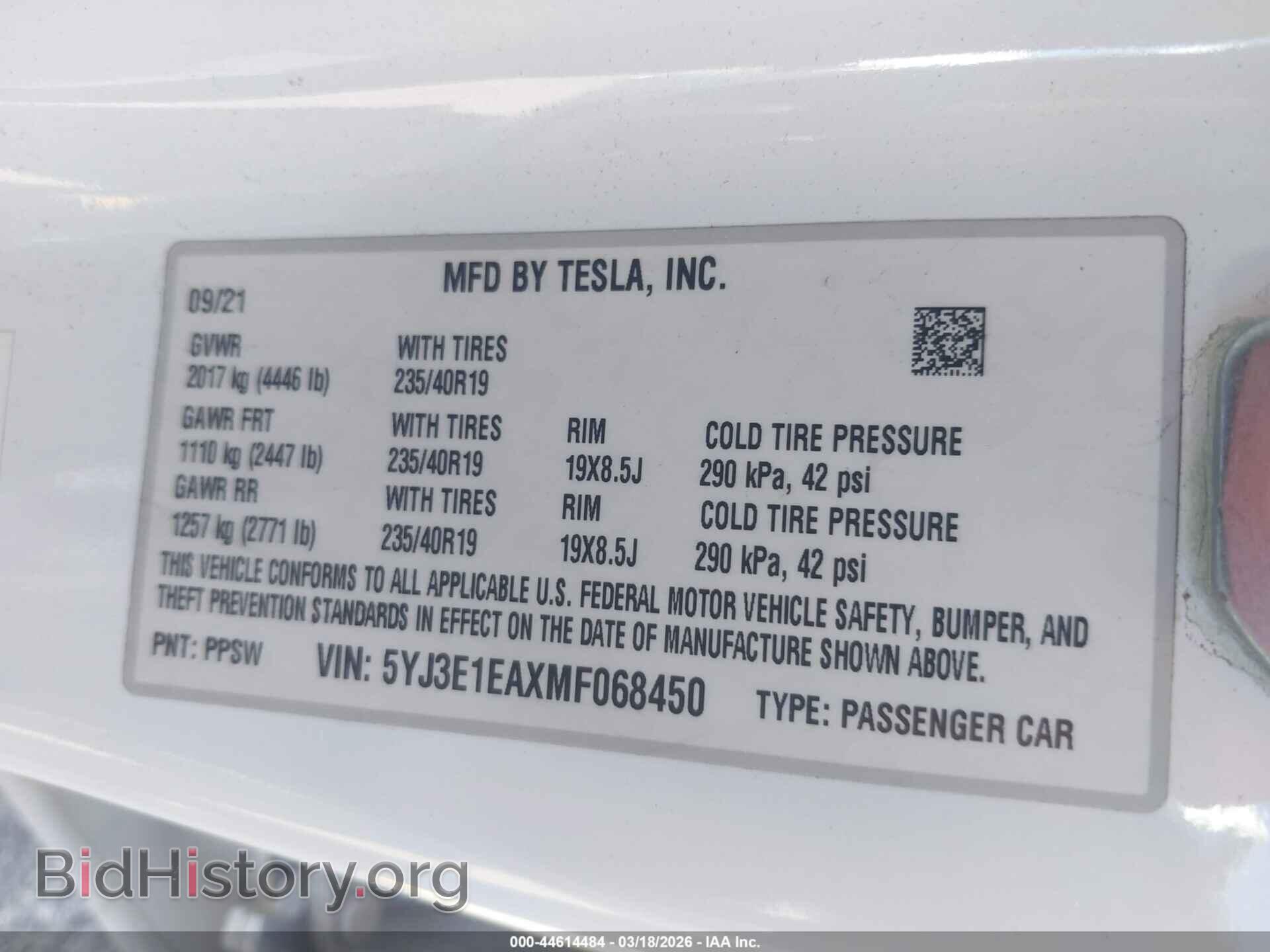 2021 TESLA MODEL 3 - VIN: 5YJ3E1EAXMF068450 - Photo 9