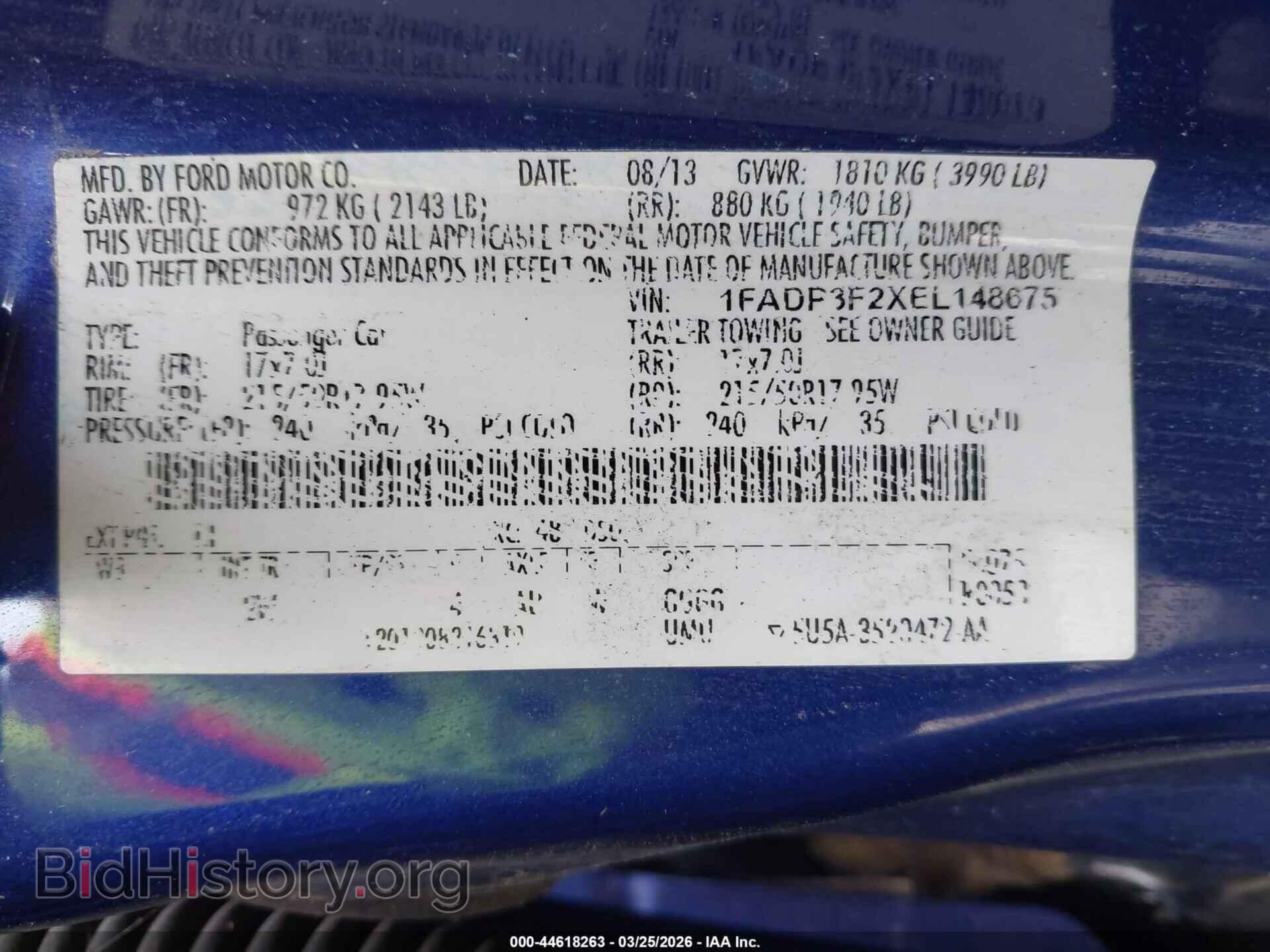 2014 FORD FOCUS - VIN: 1FADP3F2XEL148675 - Фото 9