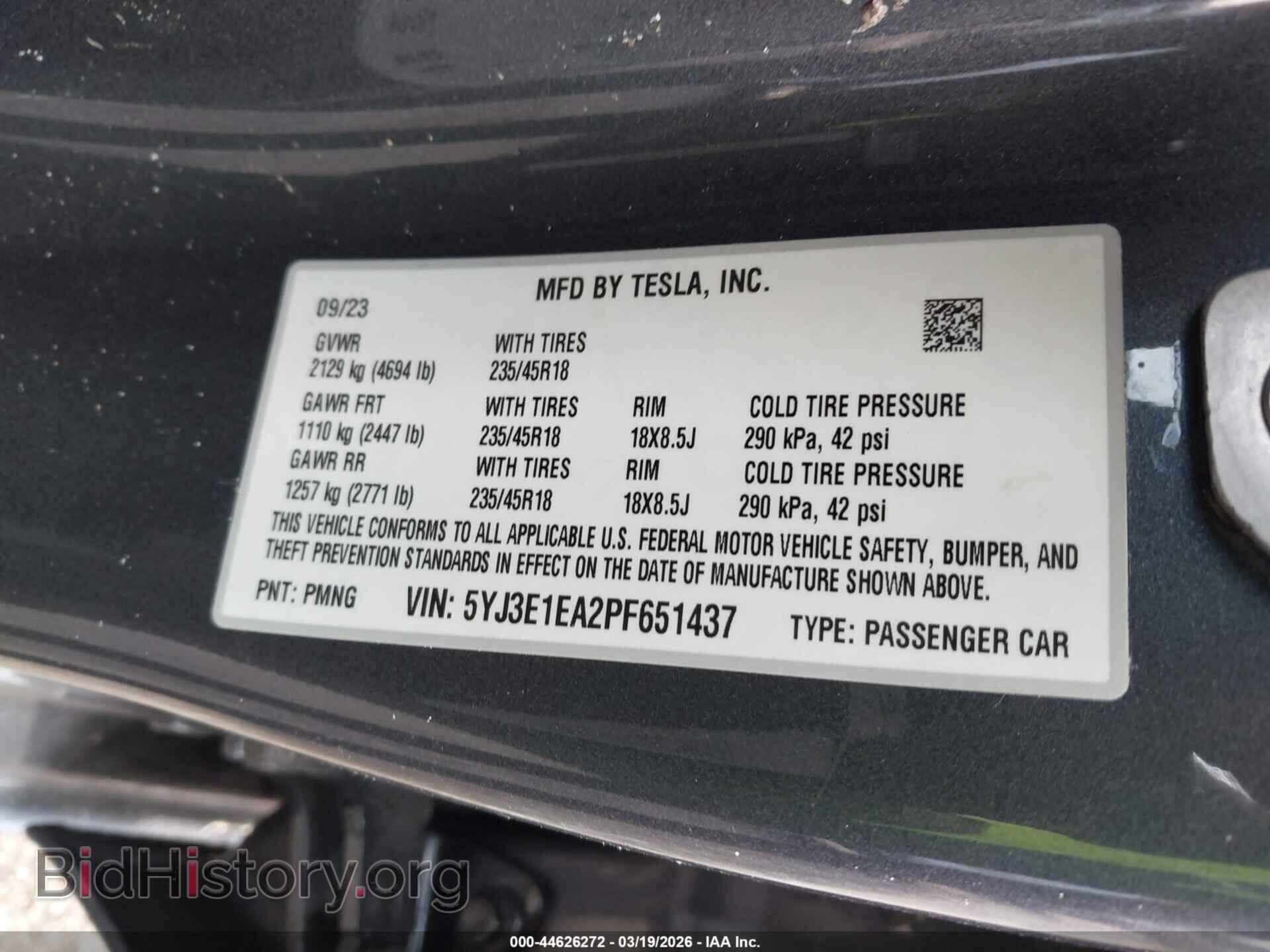 2023 TESLA MODEL 3 - VIN: 5YJ3E1EA2PF651437 - Фото 9