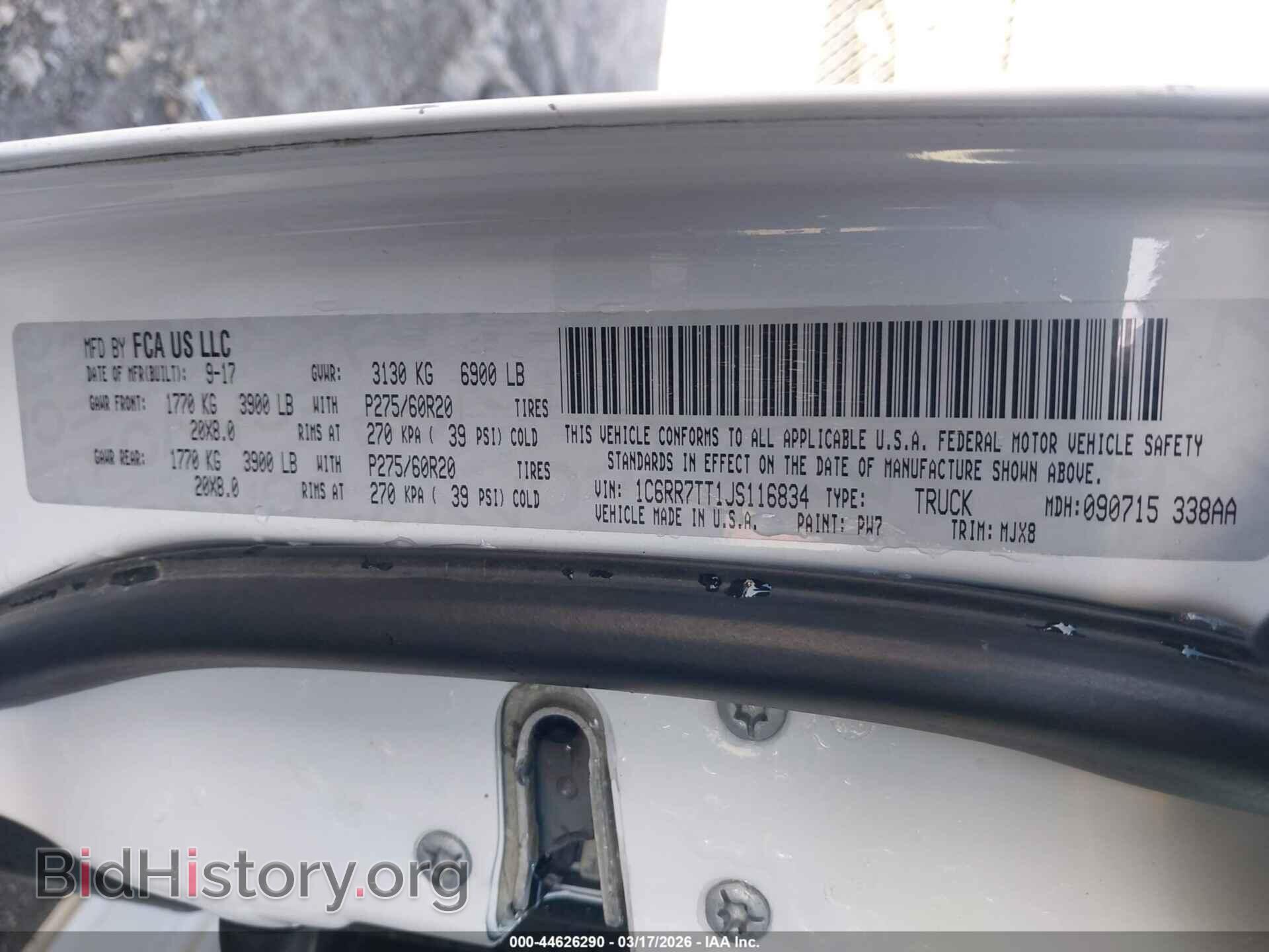 2018 RAM 1500 - VIN: 1C6RR7TT1JS116834 - Фото 9