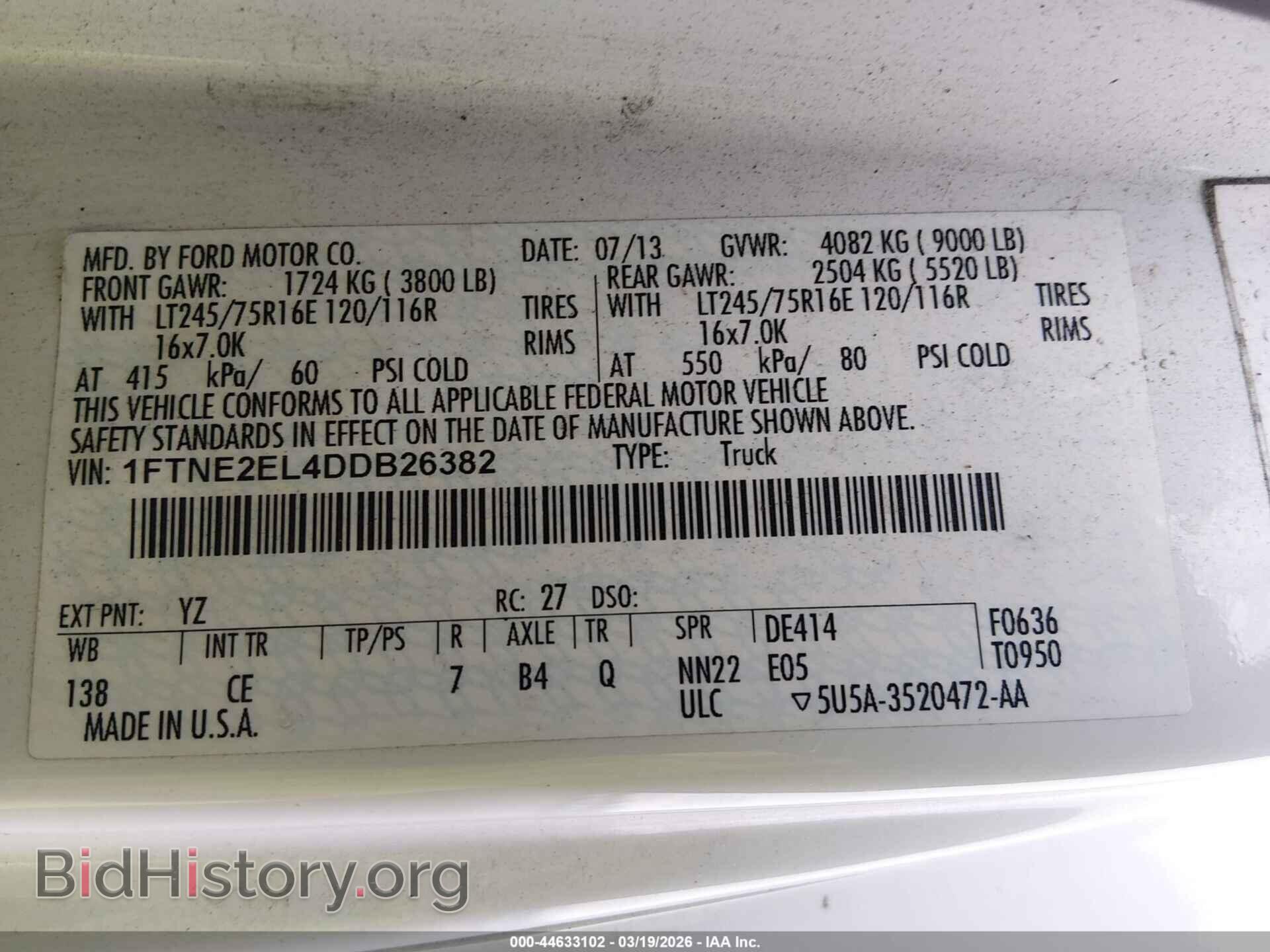 2013 FORD E-250 - VIN: 1FTNE2EL4DDB26382 - Photo 9