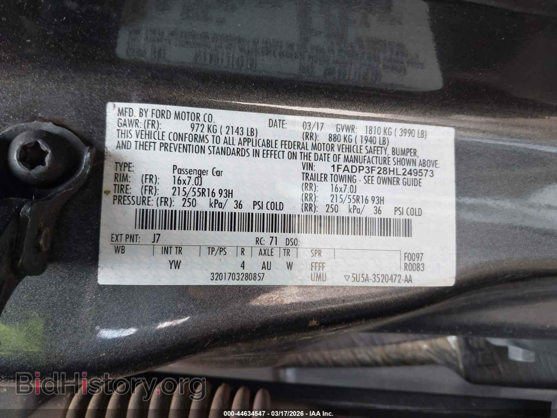 2017 FORD FOCUS - VIN: 1FADP3F28HL249573 - Photo 9