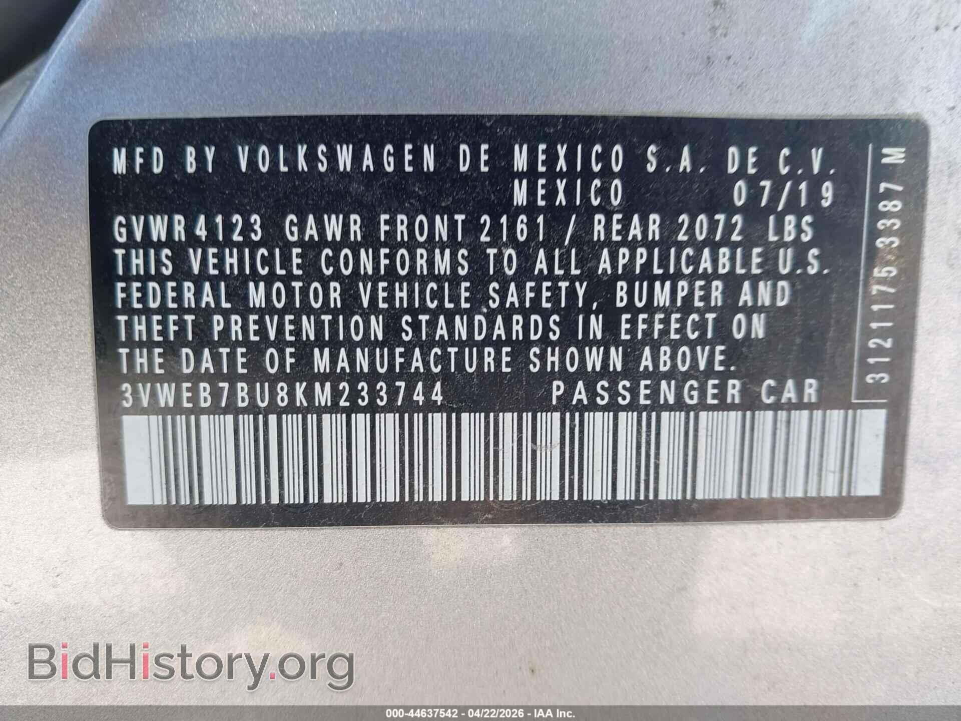 2019 VOLKSWAGEN JETTA - VIN: 3VWEB7BU8KM233744 - Фото 9
