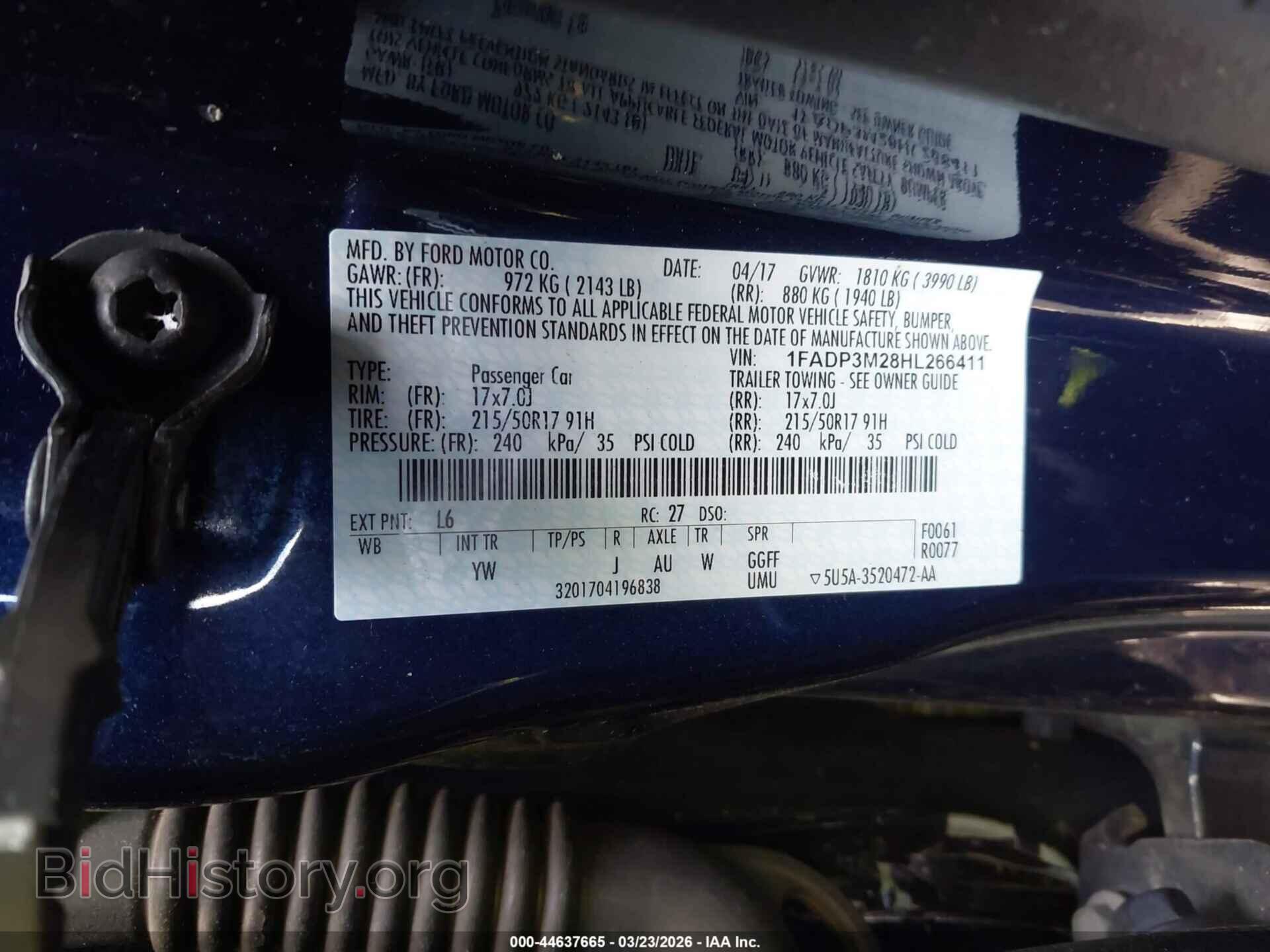 2017 FORD FOCUS - VIN: 1FADP3M28HL266411 - Фото 9