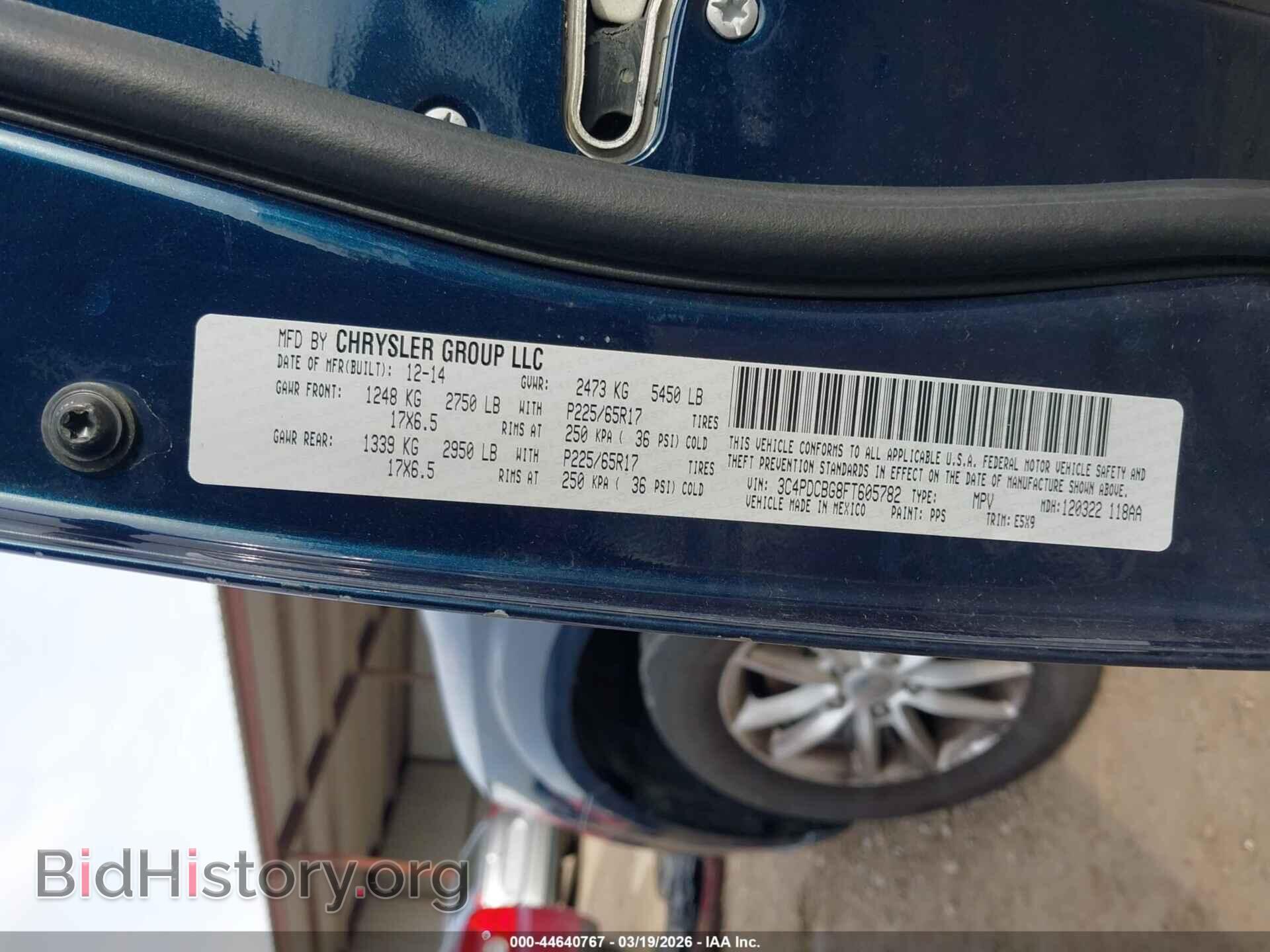 2015 DODGE JOURNEY - VIN: 3C4PDCBG8FT605782 - Фото 9