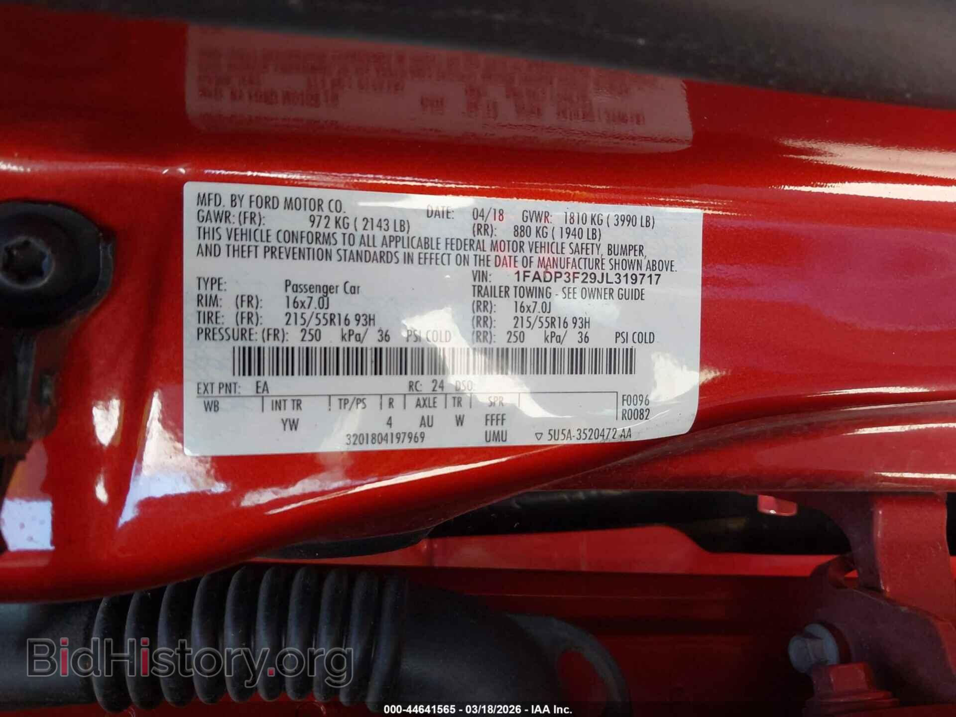 2018 FORD FOCUS - VIN: 1FADP3F29JL319717 - Фото 9