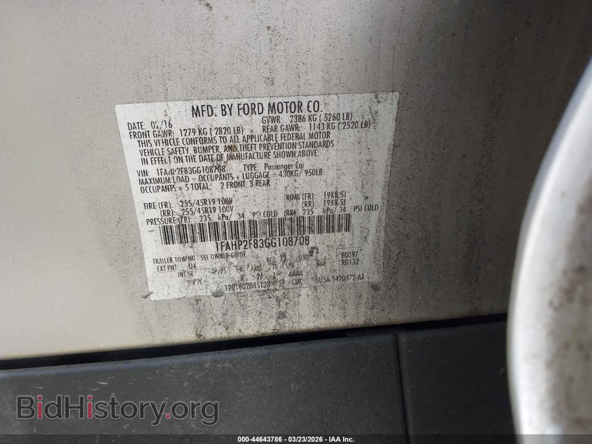 2016 FORD TAURUS - VIN: 1FAHP2F83GG108708 - Фото 9