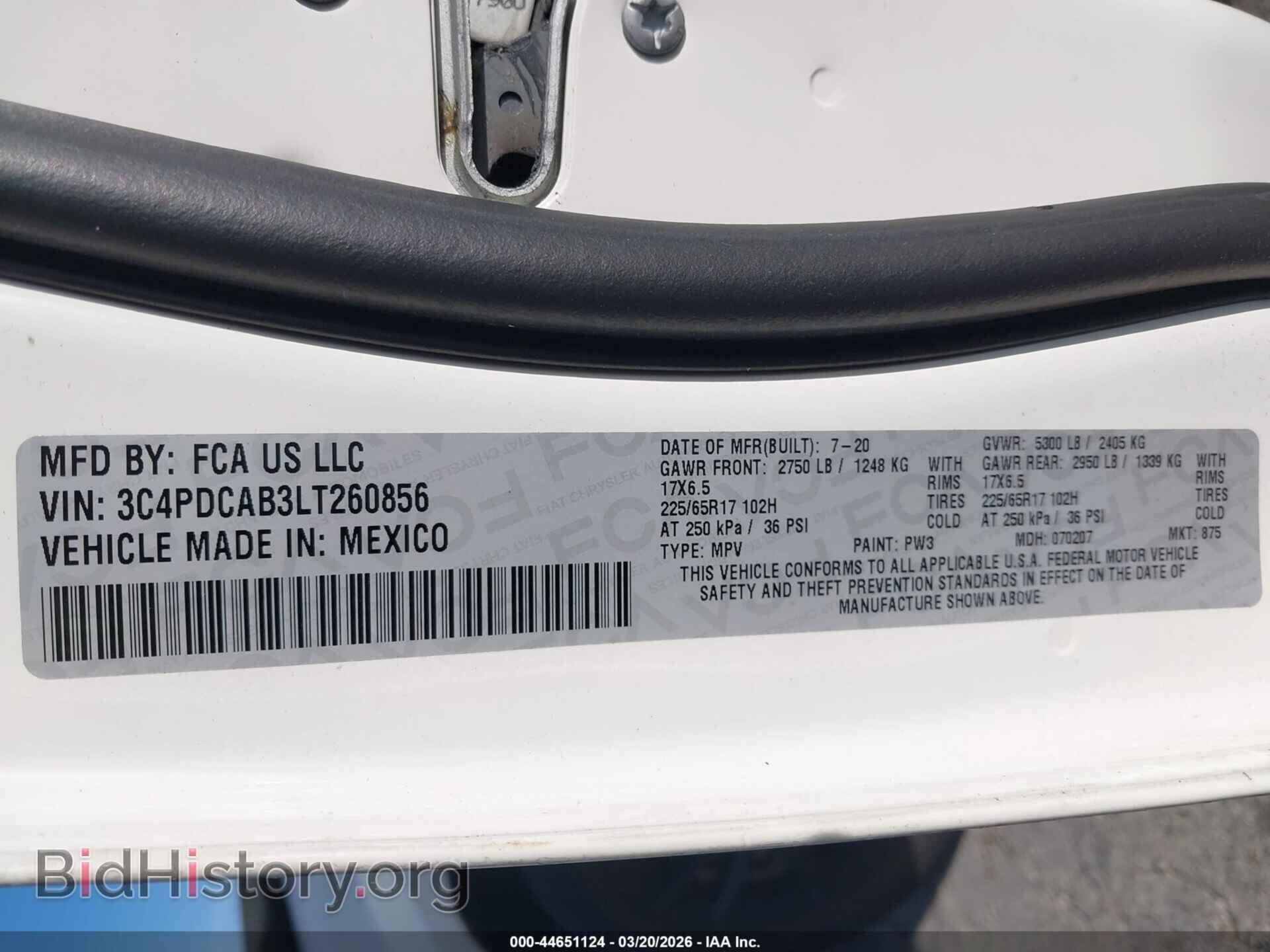 2020 DODGE JOURNEY - VIN: 3C4PDCAB3LT260856 - Фото 9
