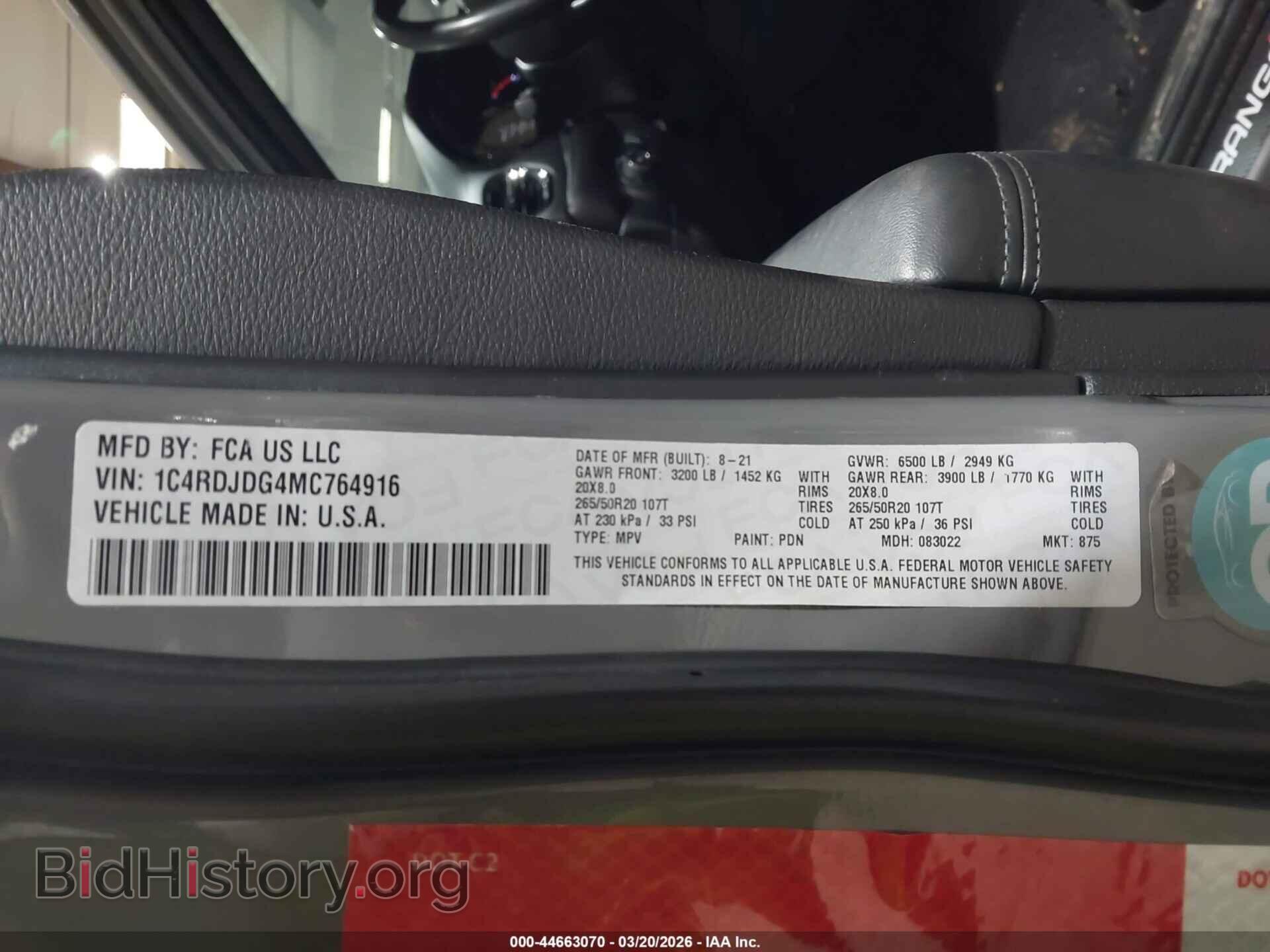 2021 DODGE DURANGO - VIN: 1C4RDJDG4MC764916 - Photo 9
