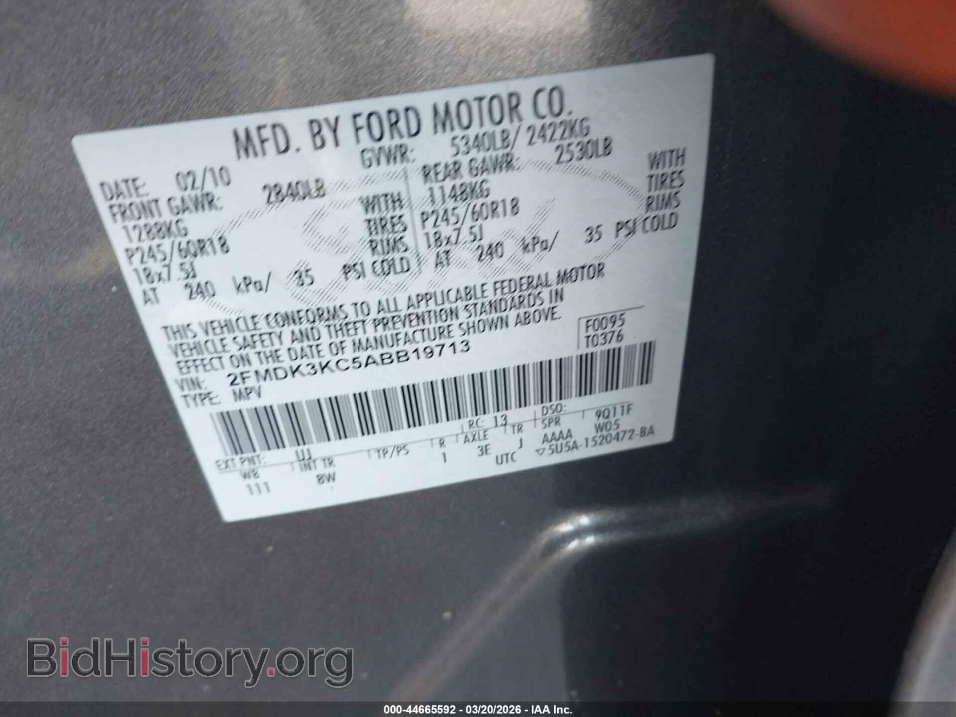 2010 FORD EDGE - VIN: 2FMDK3KC5ABB19713 - Photo 9