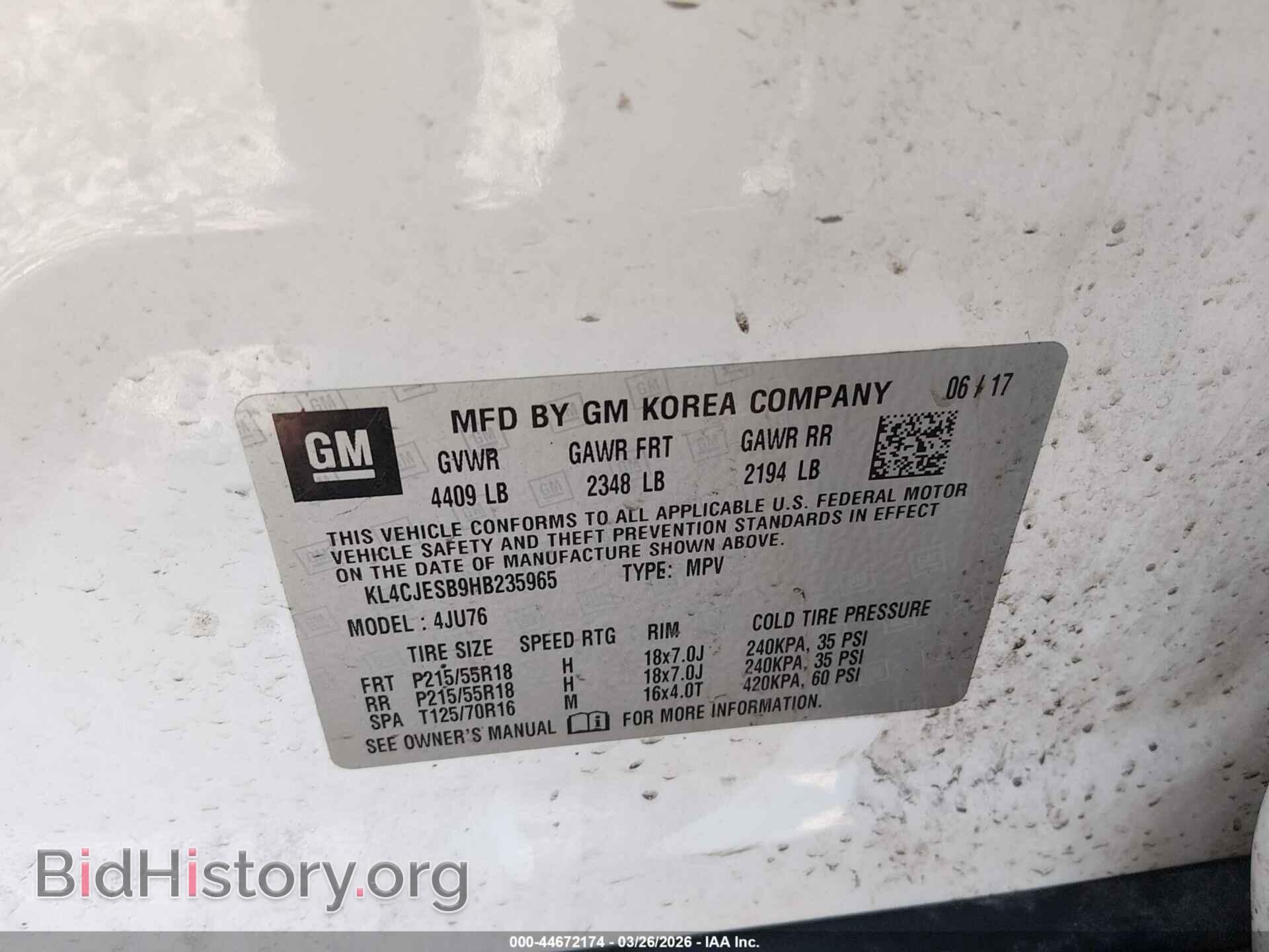 2017 BUICK ENCORE - VIN: KL4CJESB9HB235965 - Photo 9