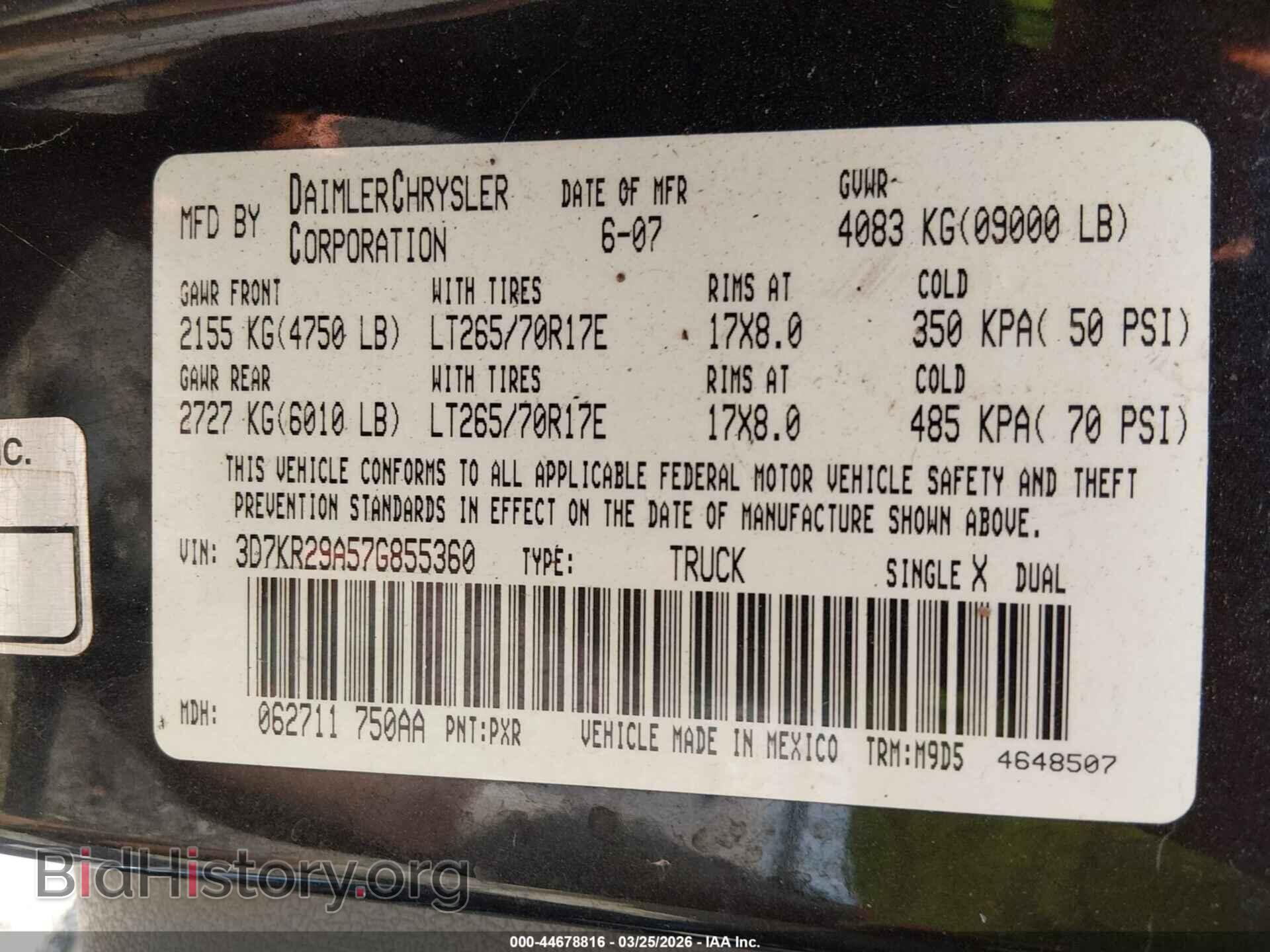 2007 DODGE RAM 2500 - VIN: 3D7KR29A57G855360 - Photo 9