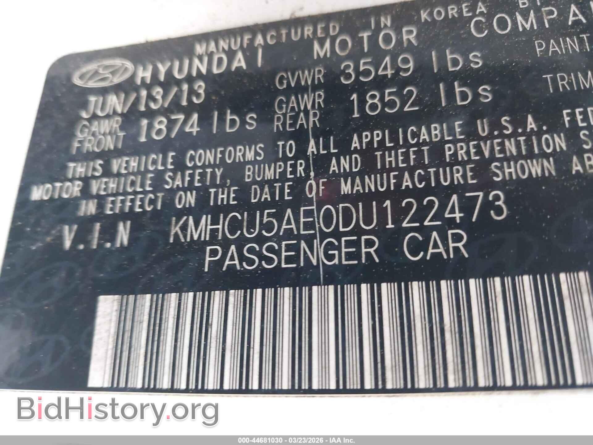 2013 HYUNDAI ACCENT - VIN: KMHCU5AE0DU122473 - Фото 9