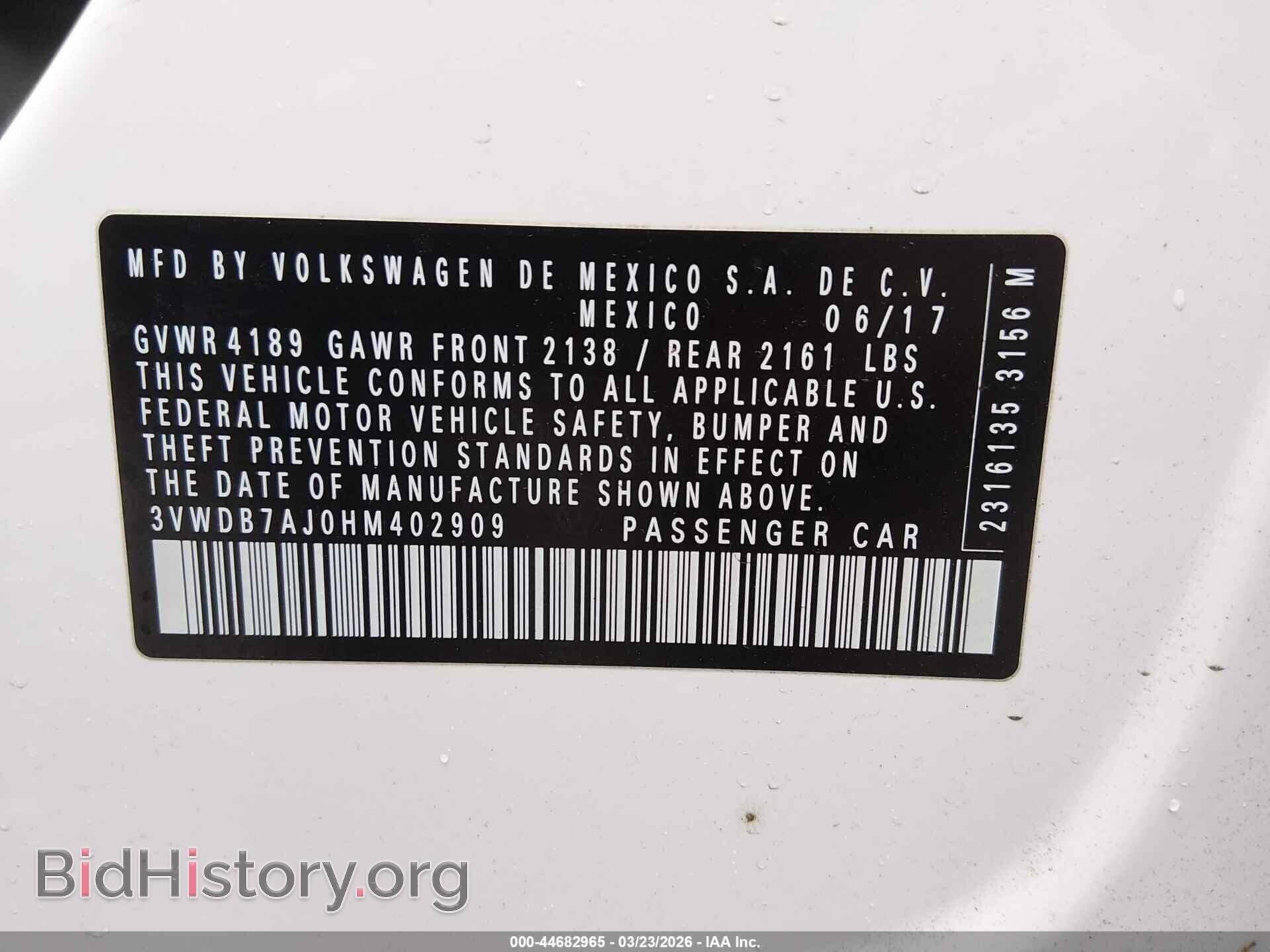 2017 VOLKSWAGEN JETTA - VIN: 3VWDB7AJ0HM402909 - Фото 9