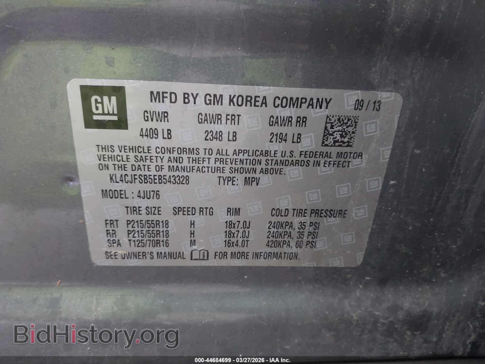 2014 BUICK ENCORE - VIN: KL4CJFSB5EB543328 - Photo 9