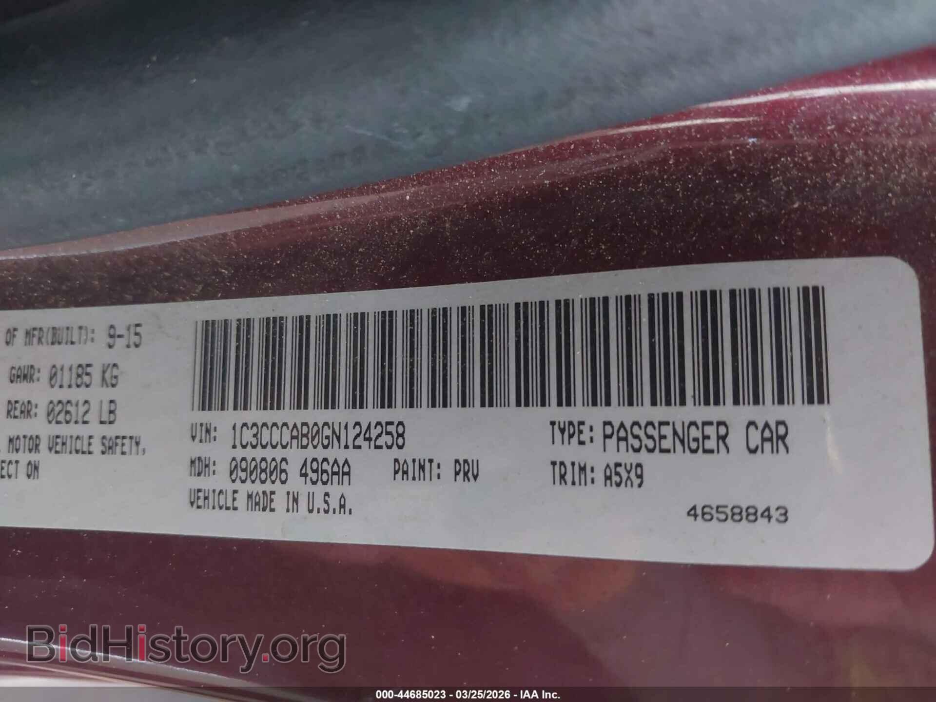 2016 CHRYSLER 200 - VIN: 1C3CCCAB0GN124258 - Фото 9