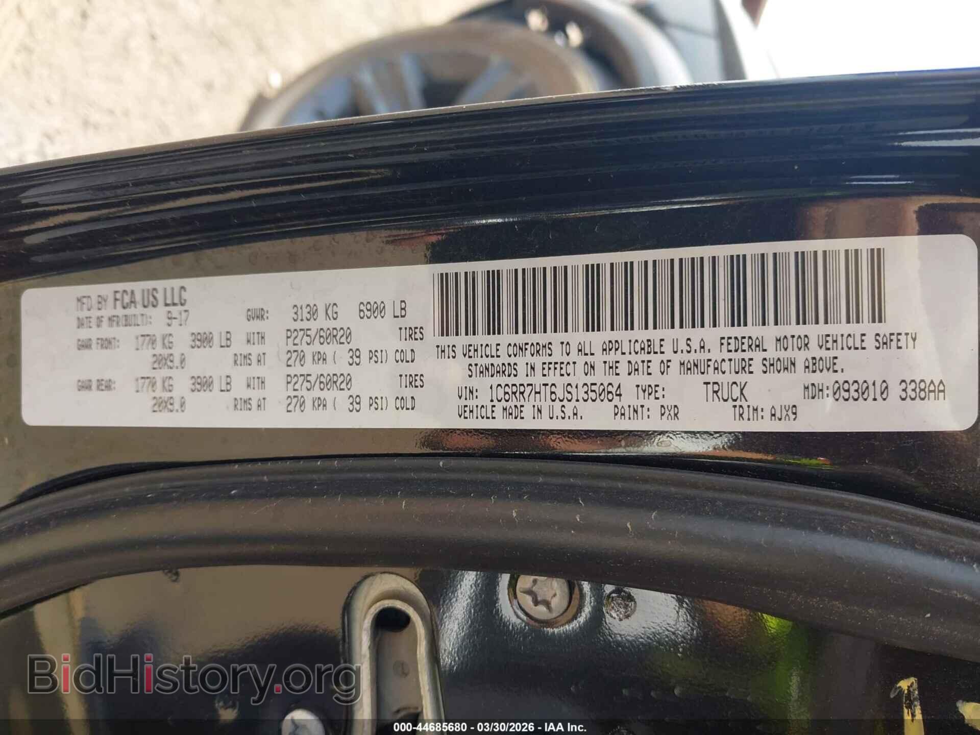 2018 RAM 1500 - VIN: 1C6RR7HT6JS135064 - Фото 9