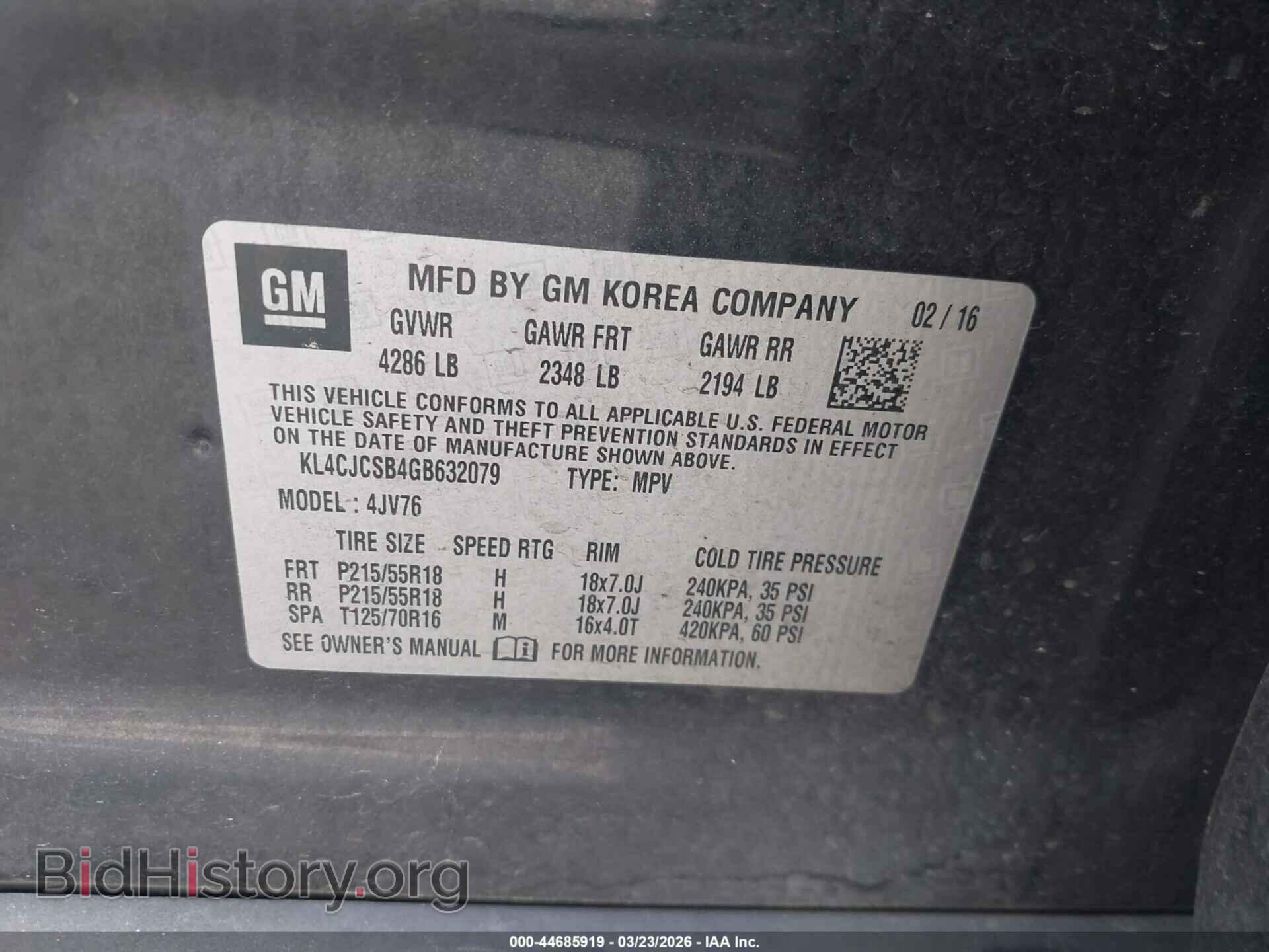 2016 BUICK ENCORE - VIN: KL4CJCSB4GB632079 - Photo 9