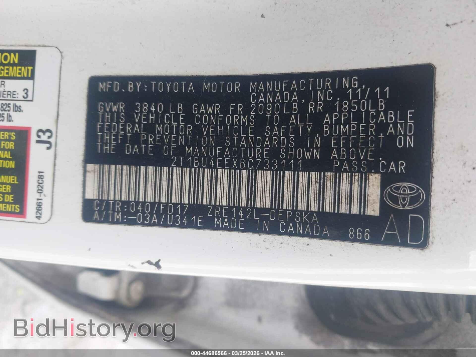 2011 TOYOTA COROLLA - VIN: 2T1BU4EEXBC733111 - Photo 9