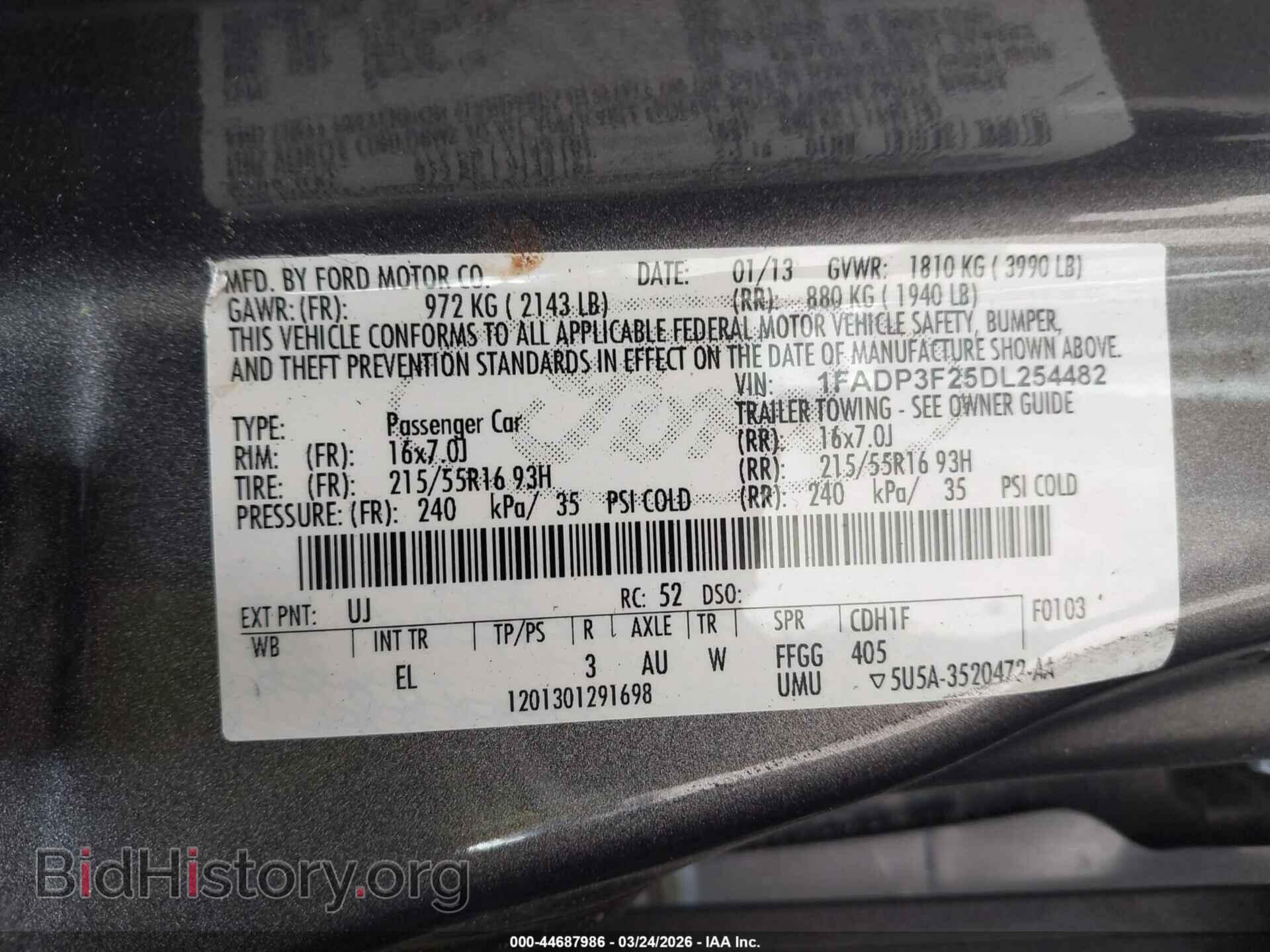 2013 FORD FOCUS - VIN: 1FADP3F25DL254482 - Photo 9