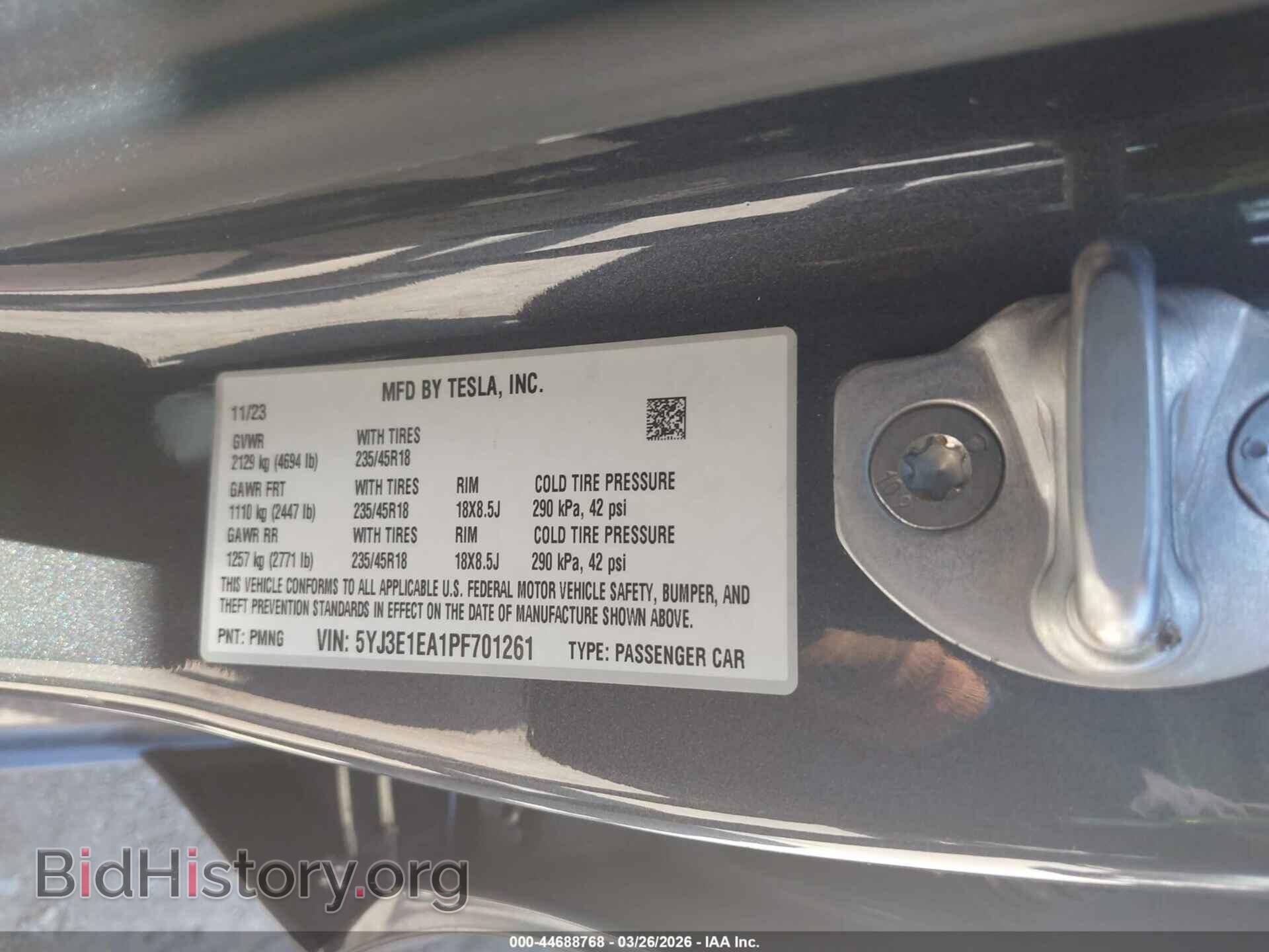 2023 TESLA MODEL 3 - VIN: 5YJ3E1EA1PF701261 - Фото 9