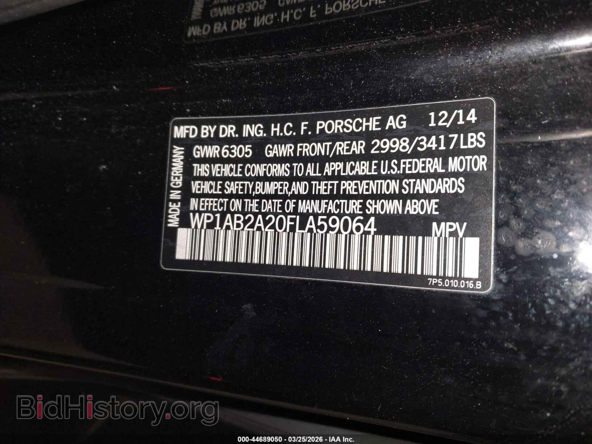 2015 PORSCHE CAYENNE - VIN: WP1AB2A20FLA59064 - Фото 9