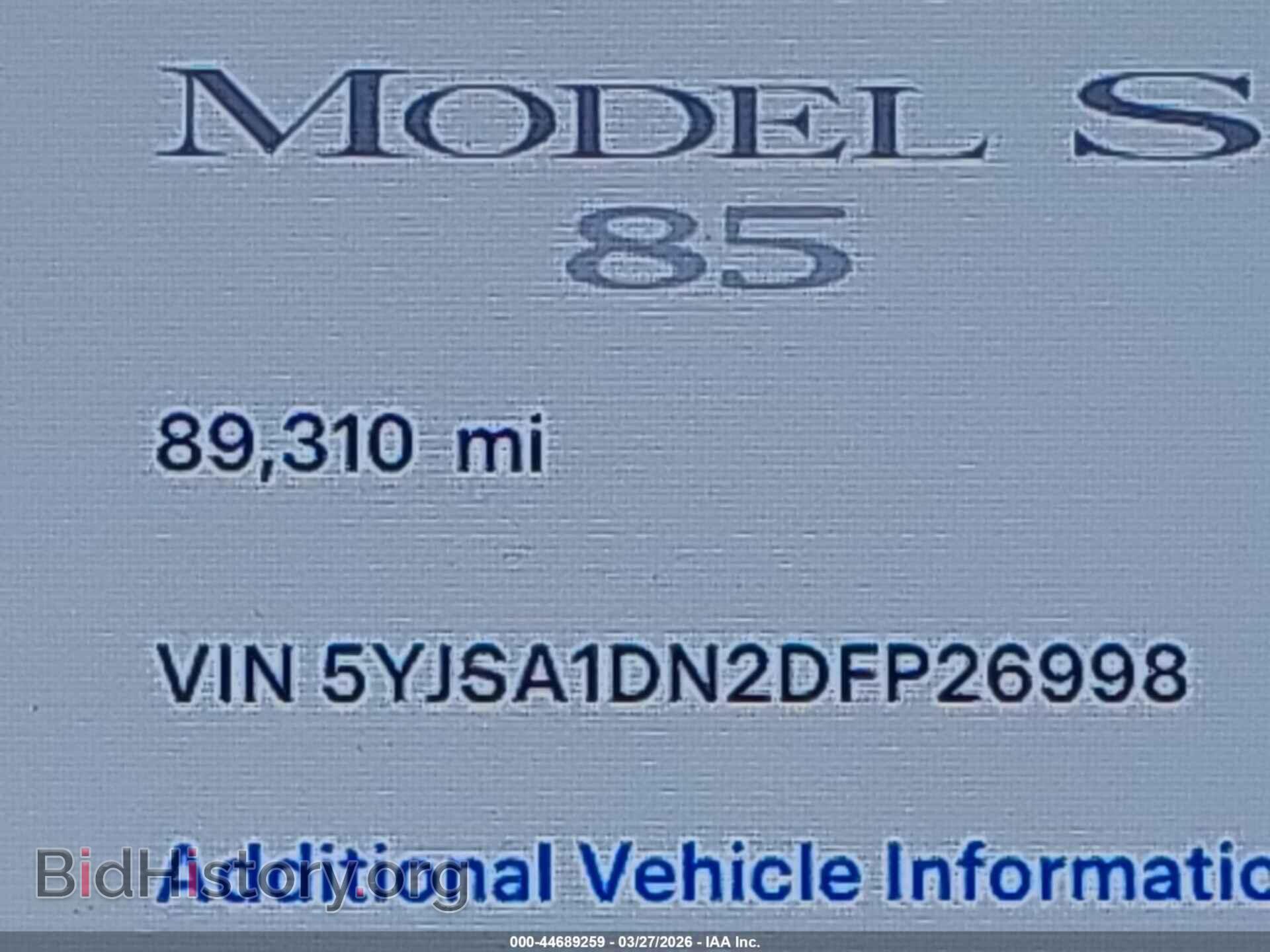 2013 TESLA MODEL S - VIN: 5YJSA1DN2DFP26998 - Photo 15