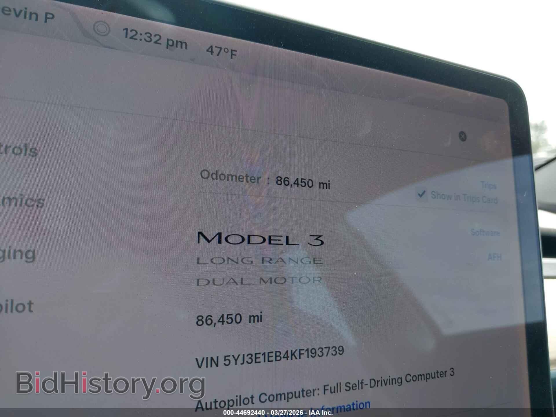 2019 TESLA MODEL 3 - VIN: 5YJ3E1EB4KF193739 - Photo 7