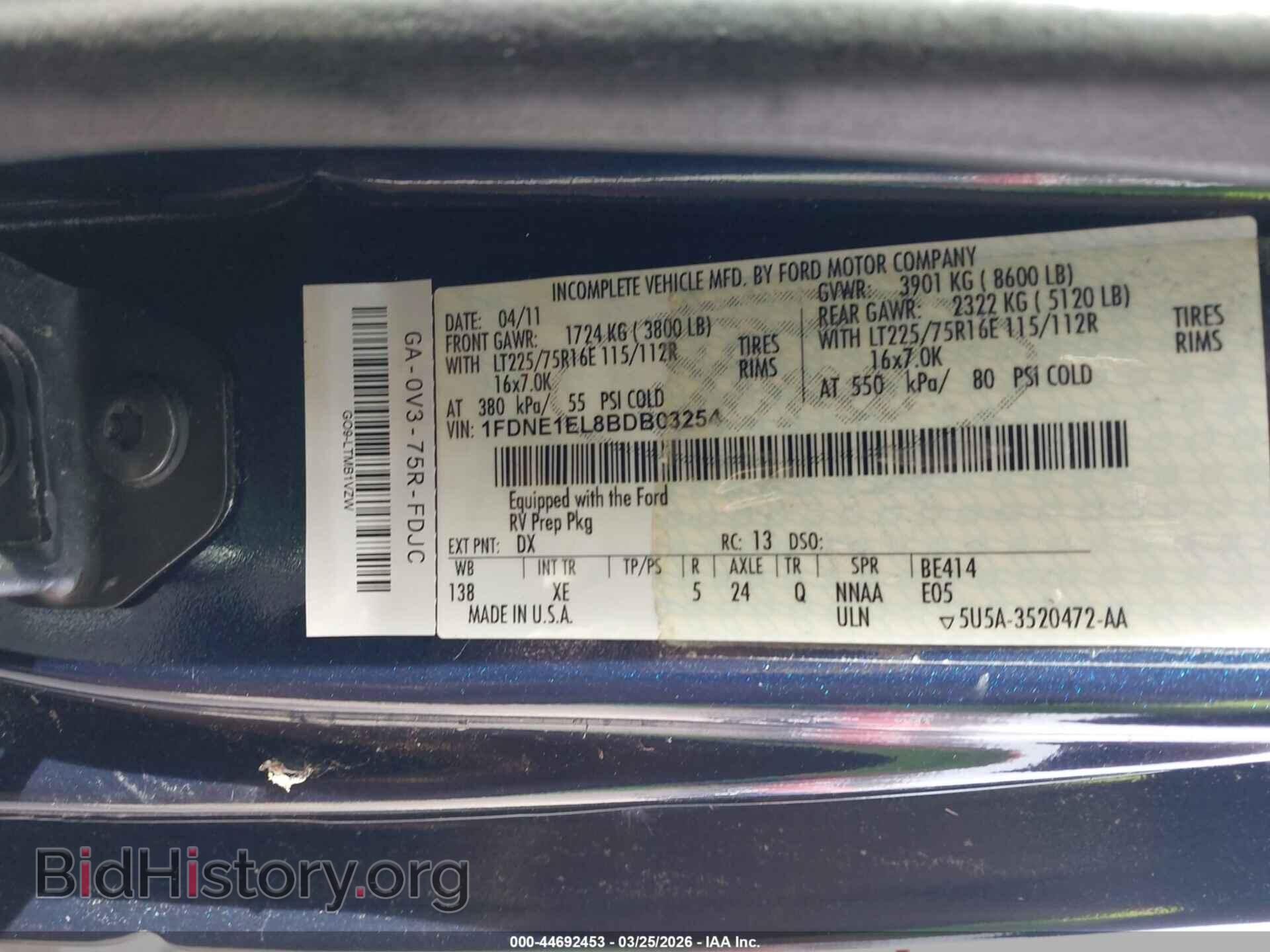 2011 FORD E-150 - VIN: 1FDNE1EL8BDB03254 - Фото 9