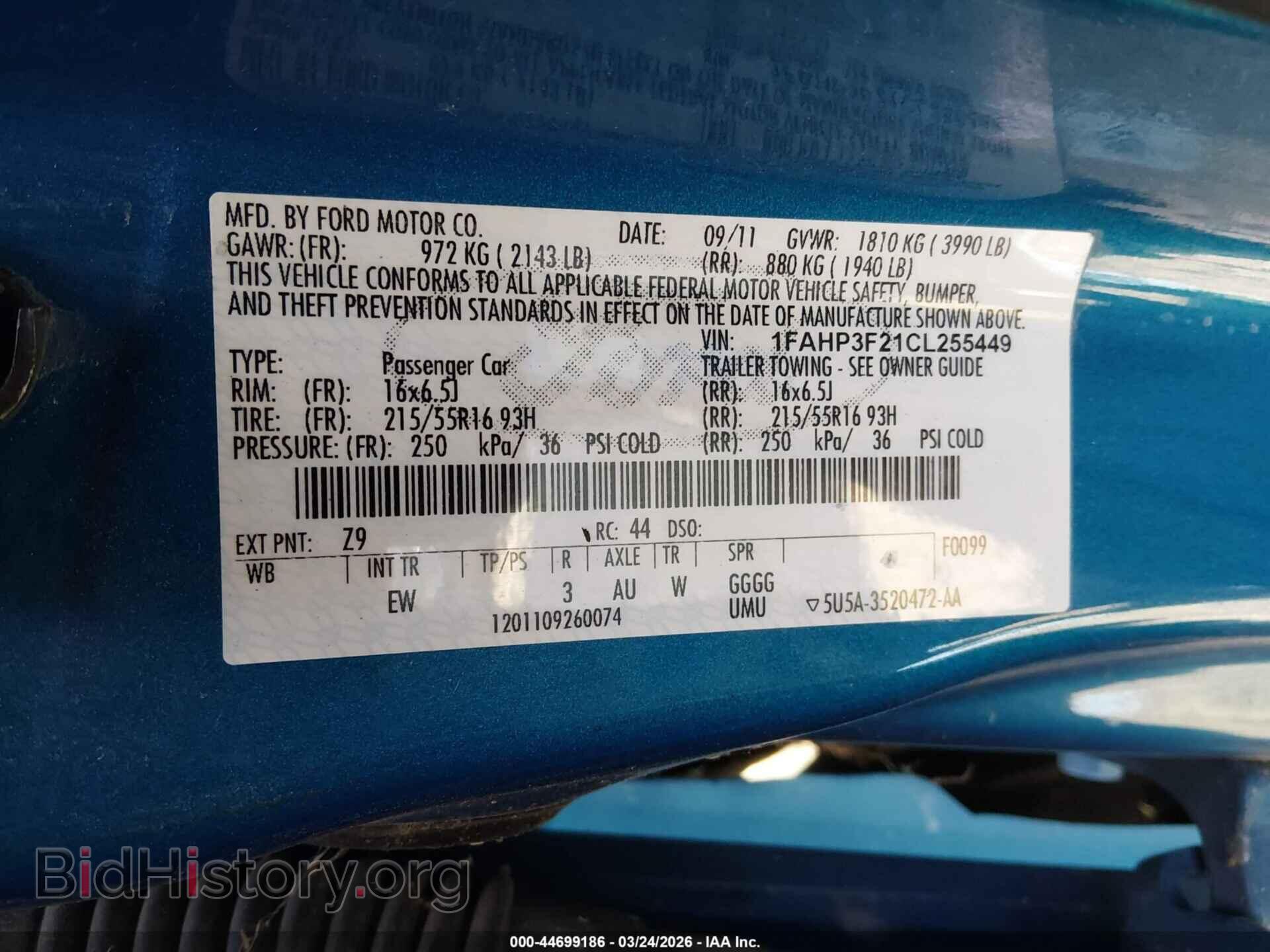 2012 FORD FOCUS - VIN: 1FAHP3F21CL255449 - Photo 9