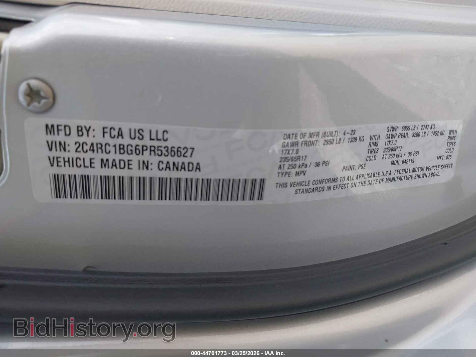 2023 CHRYSLER PACIFICA - VIN: 2C4RC1BG6PR536627 - Фото 9